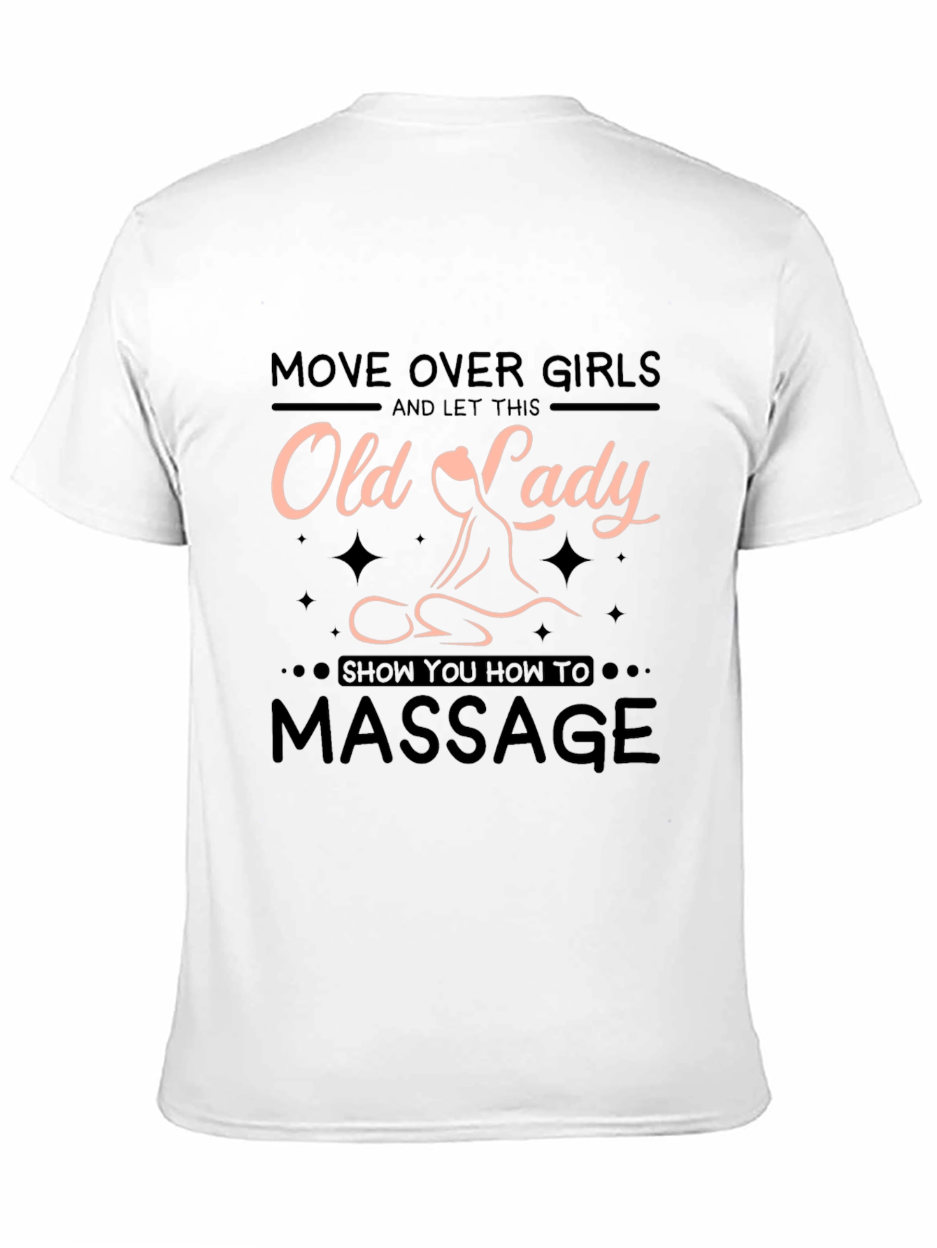Black Old Lady Massage T-Shirt - Funny Novelty Tee view 11