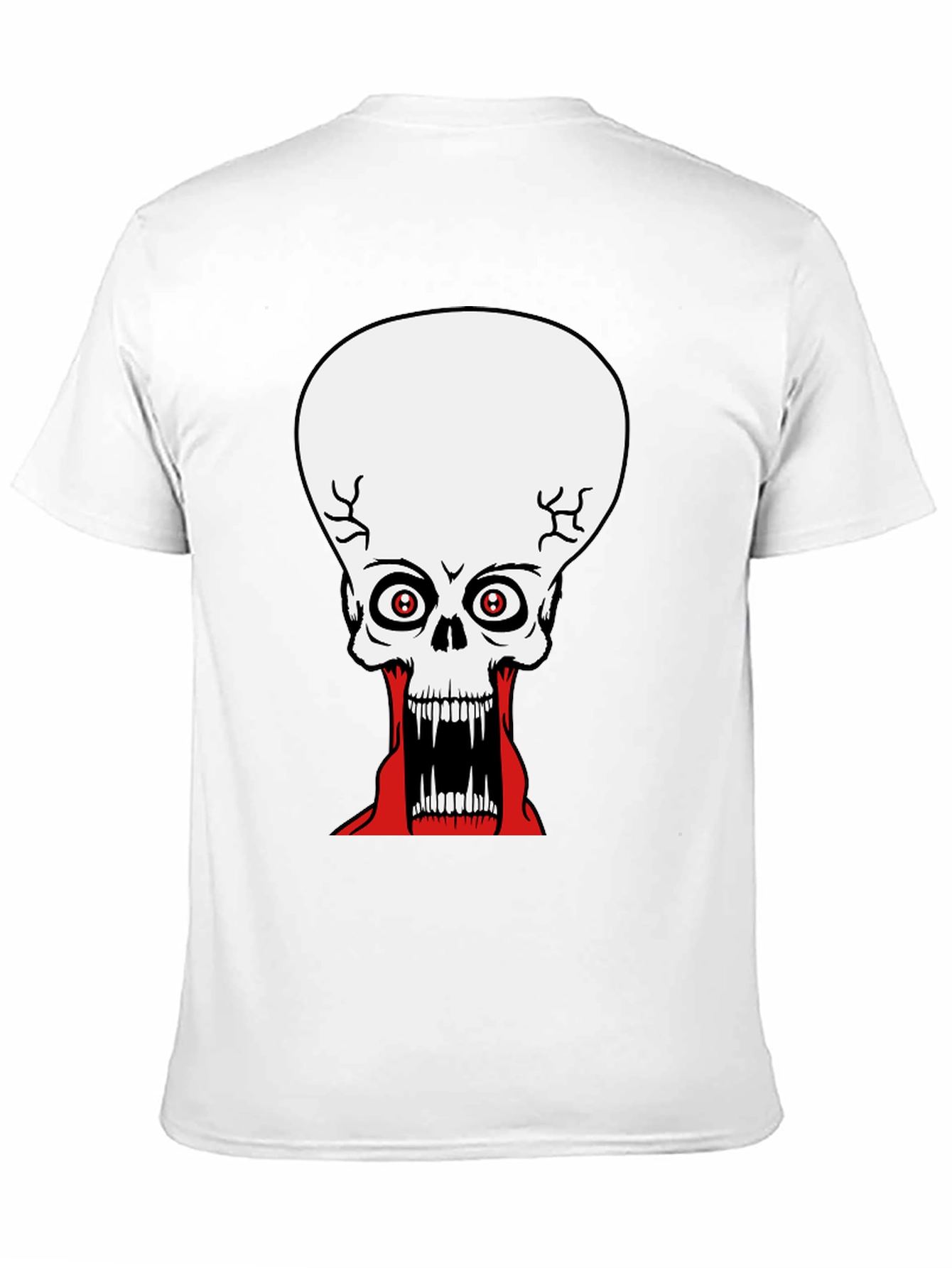 Black Creepy Skull Graphic Print Black T-Shirt view 11