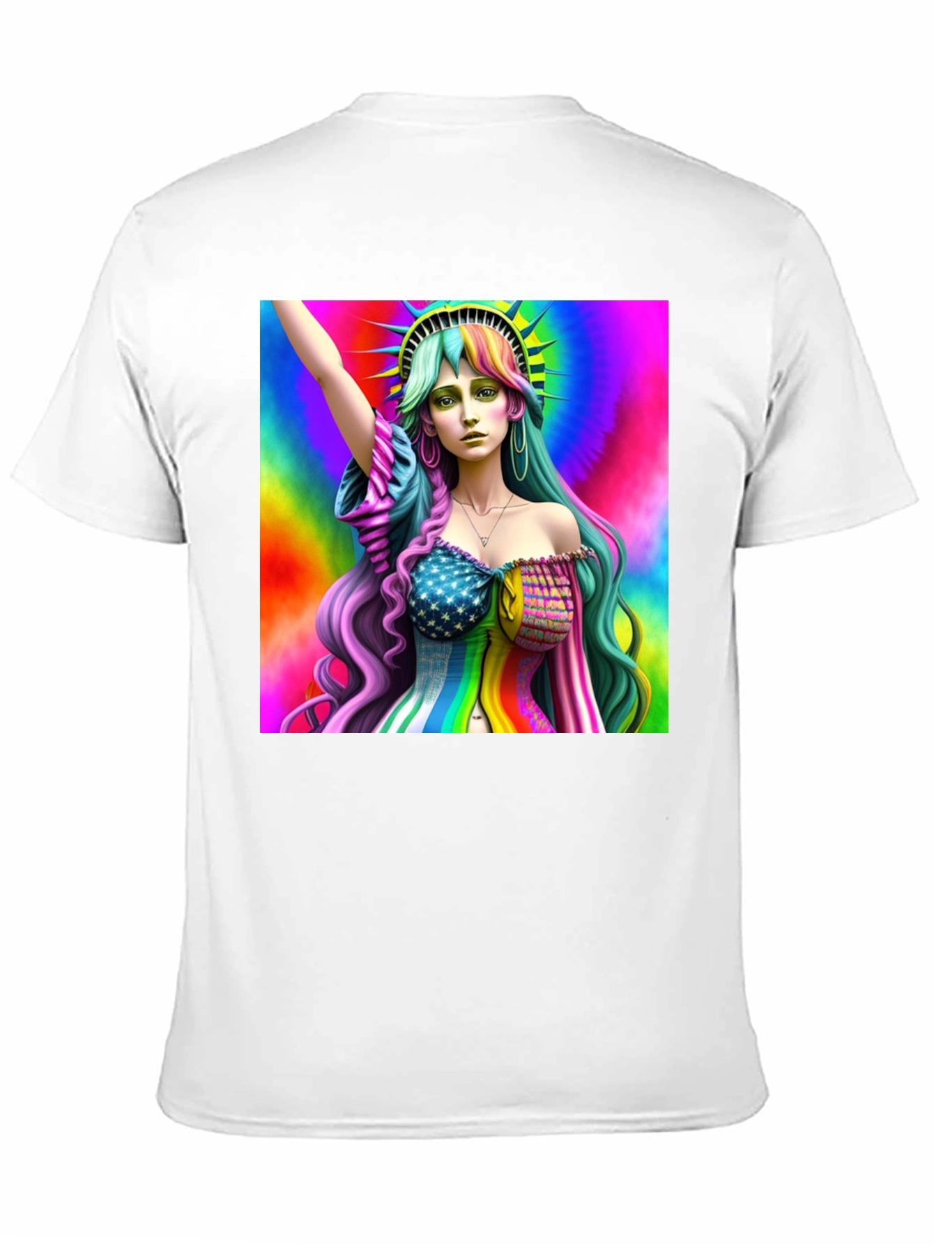 Black Statue of Liberty Rainbow Graphic Tee view 11