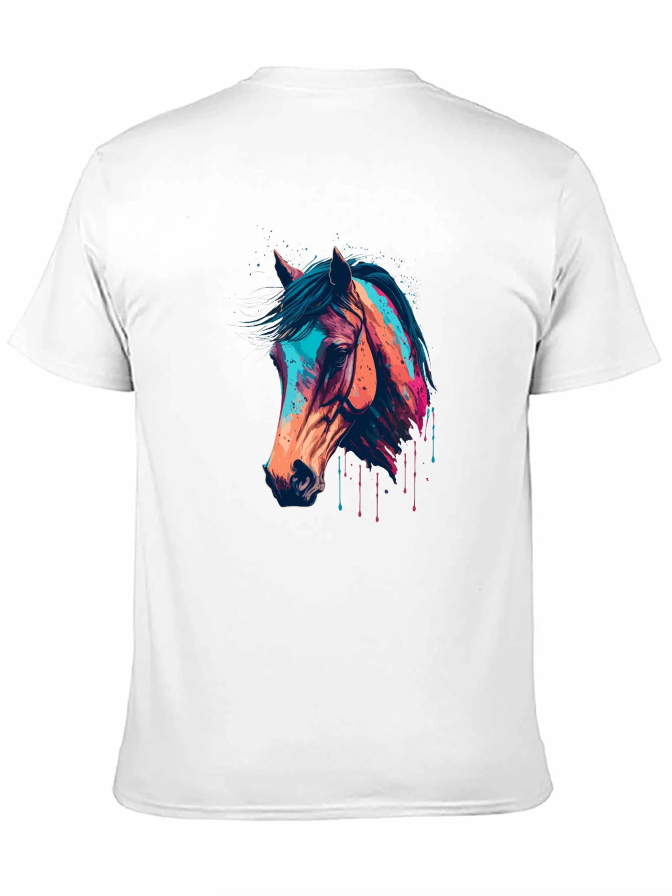 Black Horse Graphic Tee - Colorful Animal Print view 11