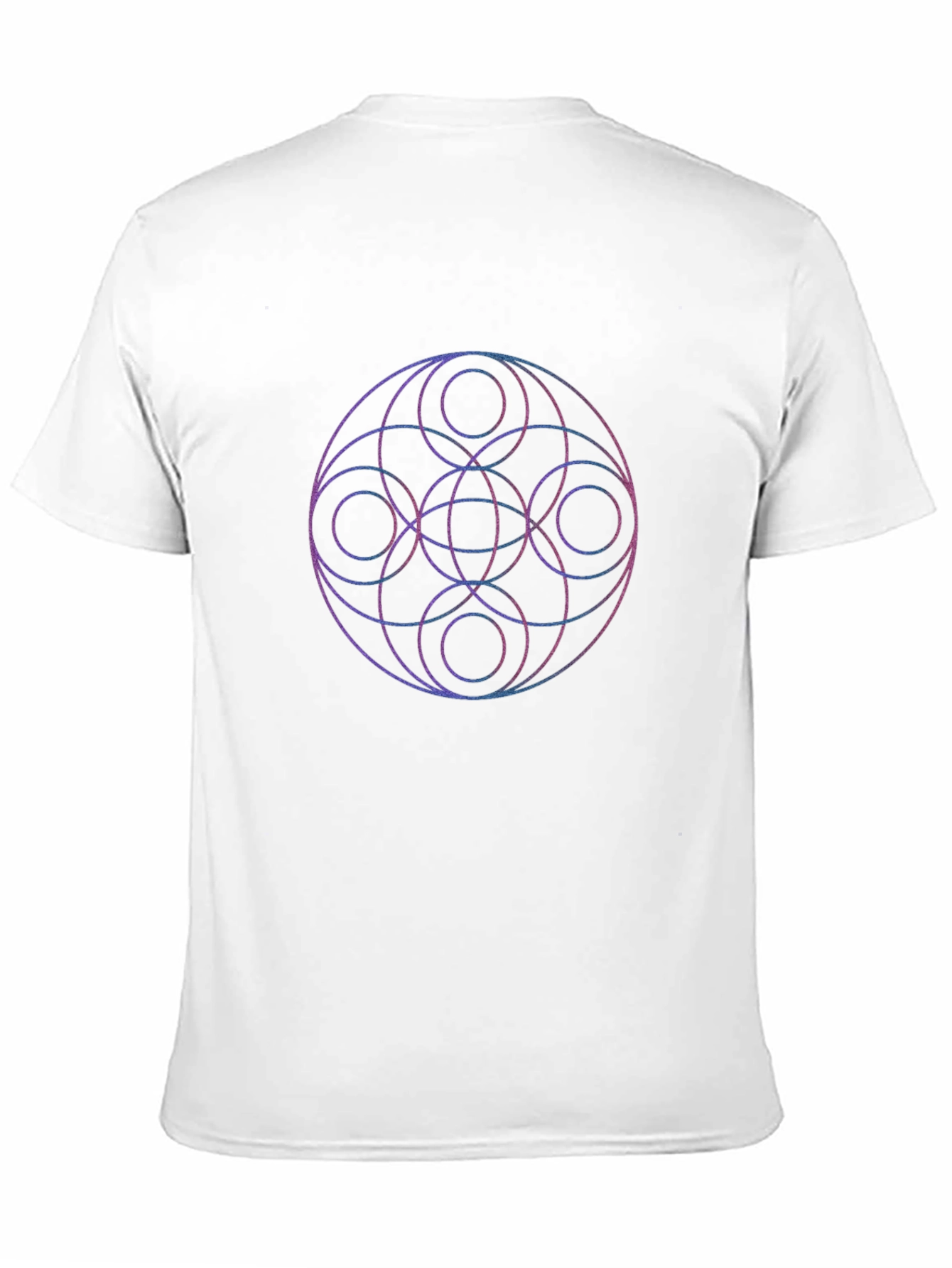 Black Geometric Circle Print Black T-Shirt view 11