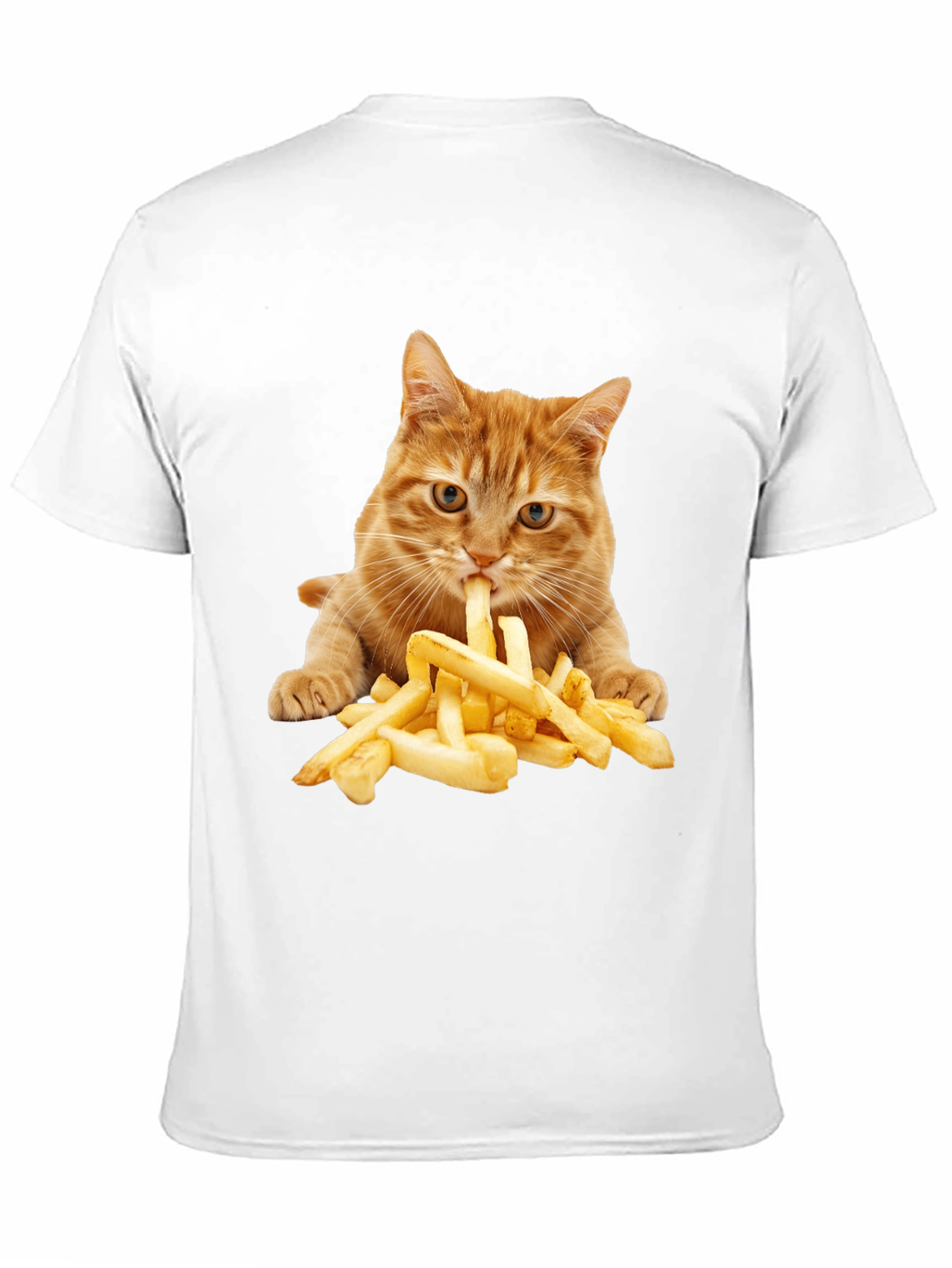 Black Cat Eating Fries Graphic Tee - Unisex T-Shirt view 11