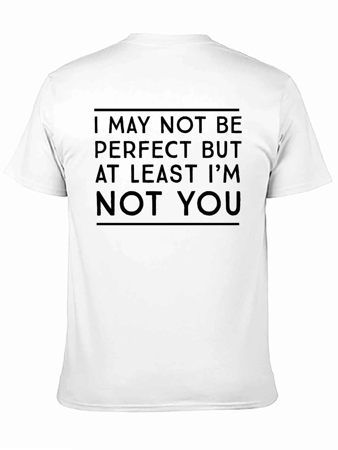 Black Humorous 'Not Perfect' Graphic T-Shirt view 11