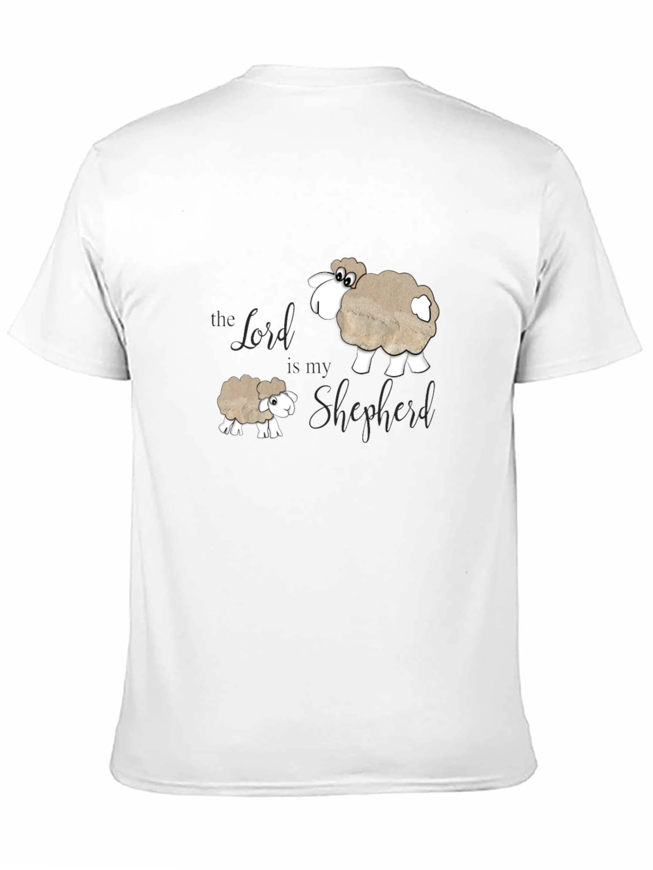Black The Lord is my Shepherd T-Shirt - Sheep Design view 11