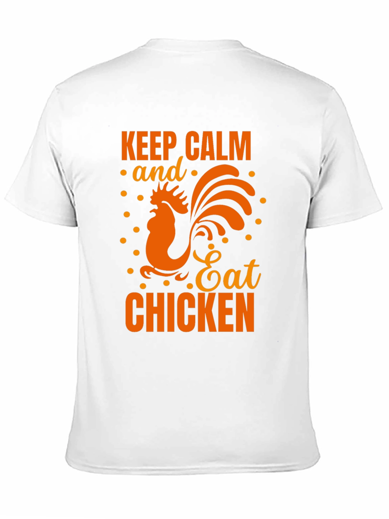 Black Keep Calm Eat Chicken Black Graphic T-Shirt view 11