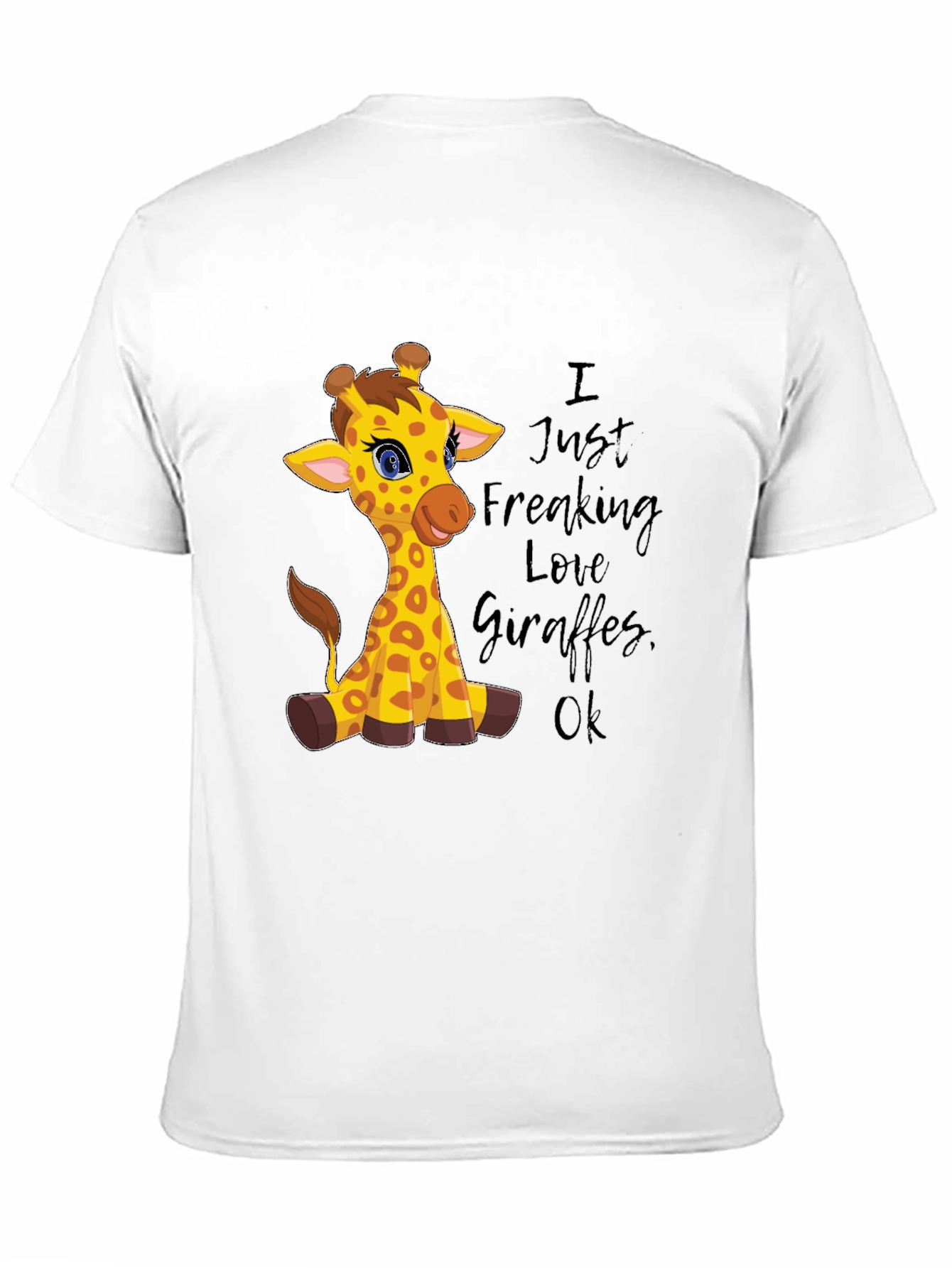 Black I Love Giraffes Graphic Tee - Unisex Black T-Shirt view 11