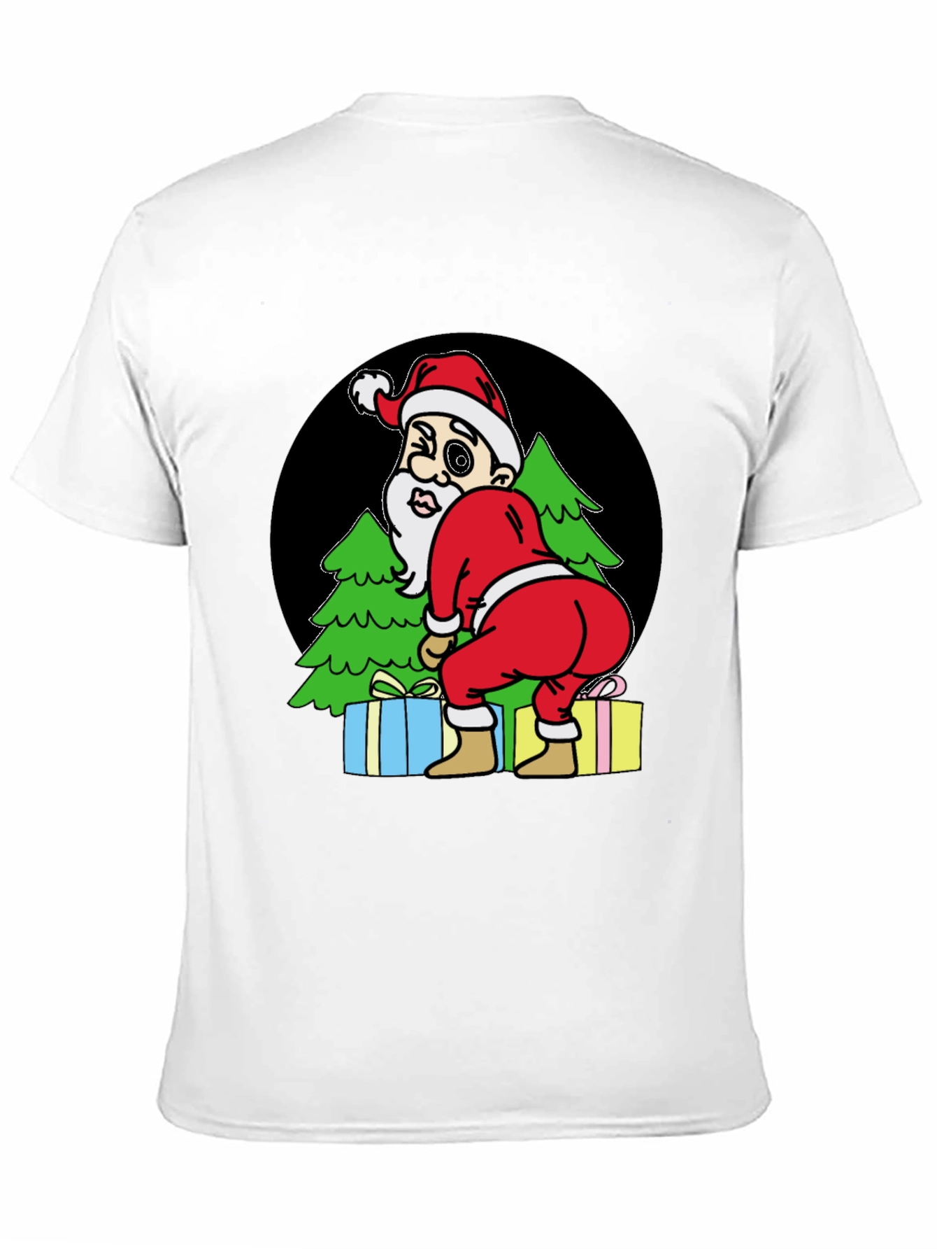 Black Funny Santa T-Shirt - Cheeky Christmas Tee view 11