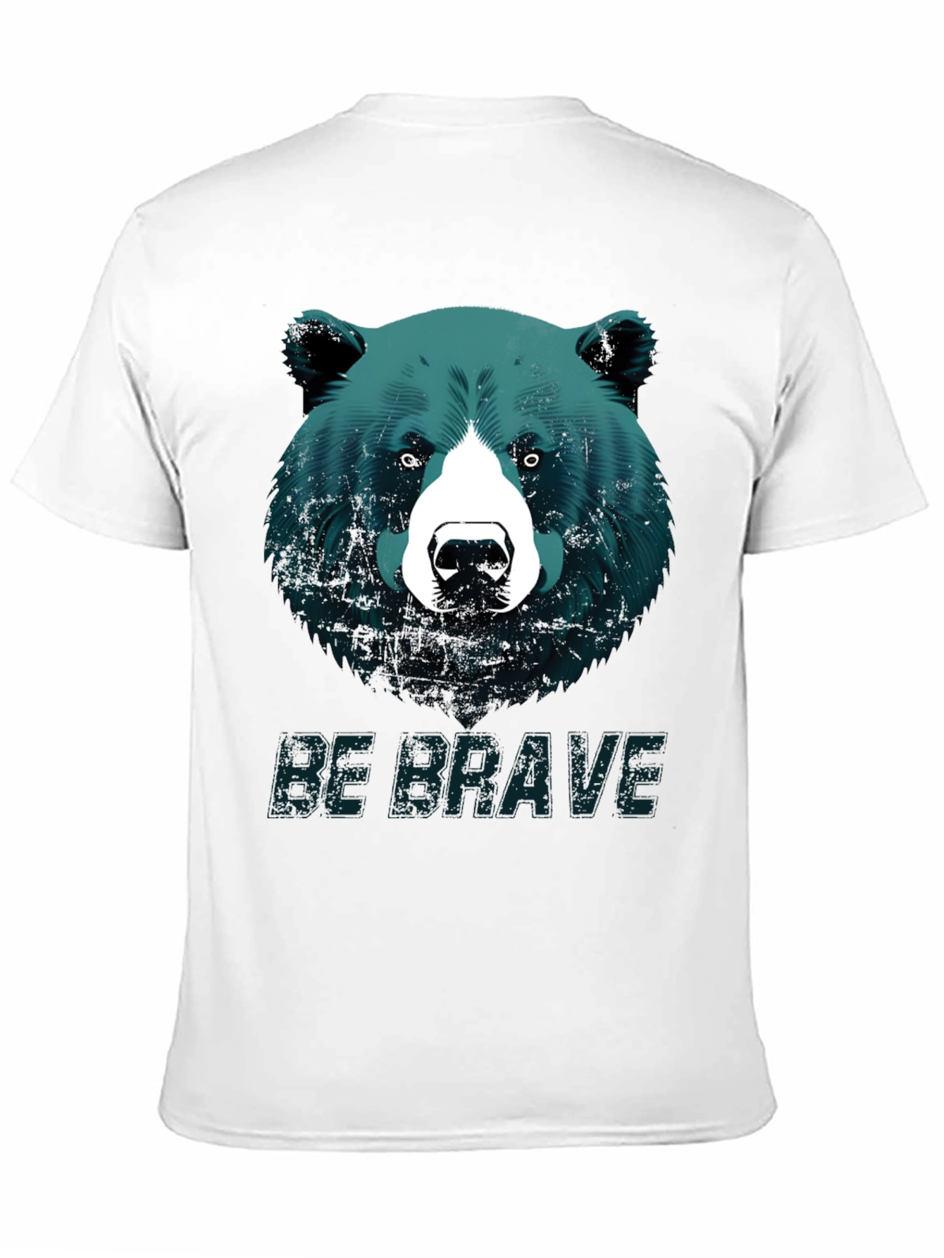 Black Be Brave Bear Graphic Tee - Black Unisex T-Shirt view 11