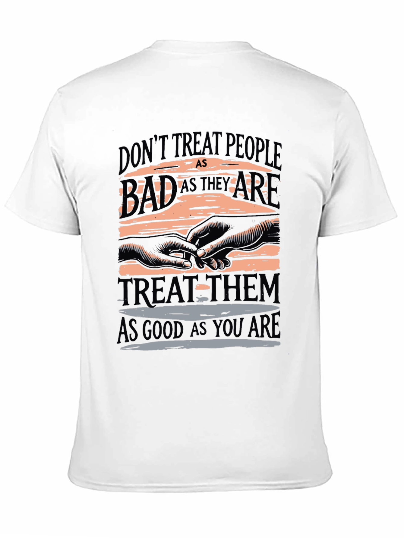 Black Inspirational Graphic T-Shirt - Treat Others Well view 11