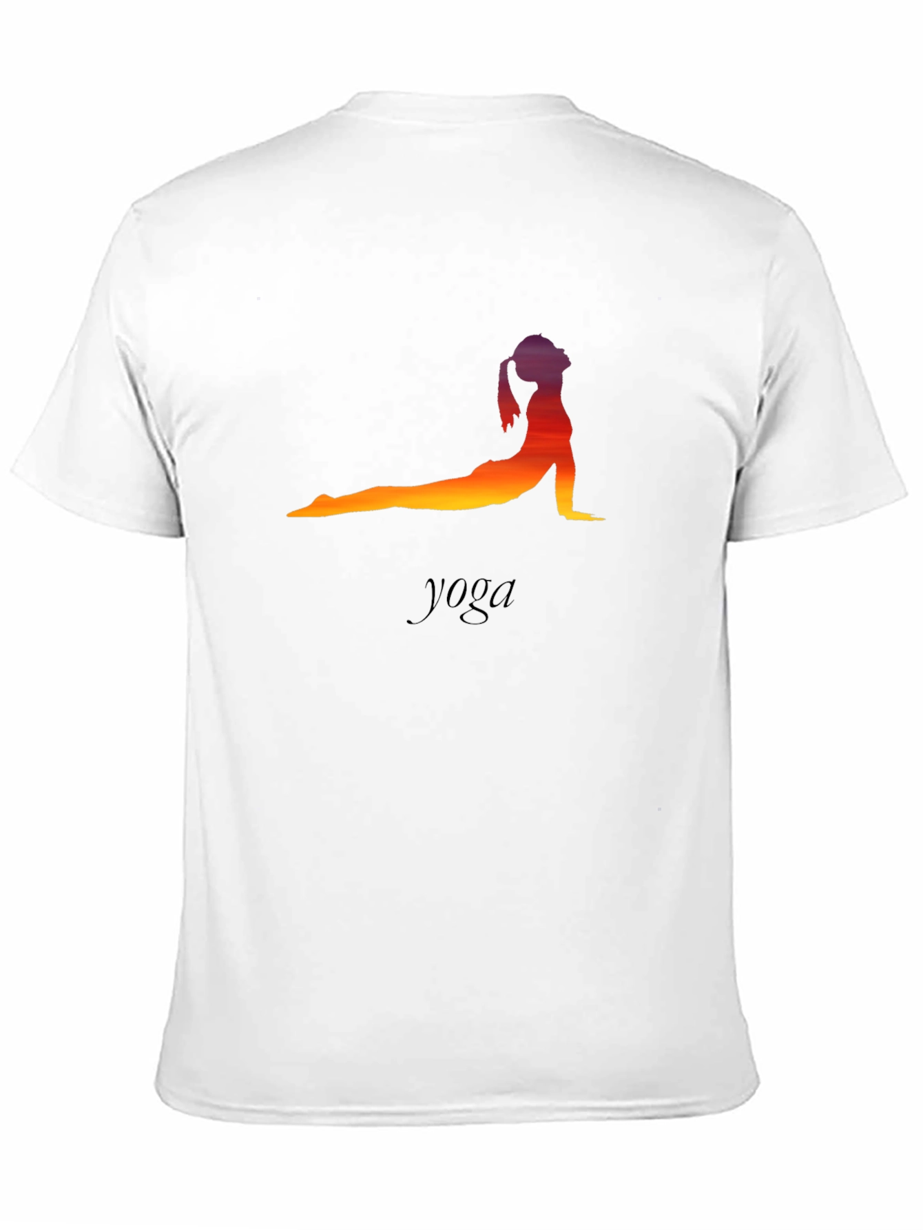 Black Yoga Pose T-Shirt - Sunset Silhouette view 11