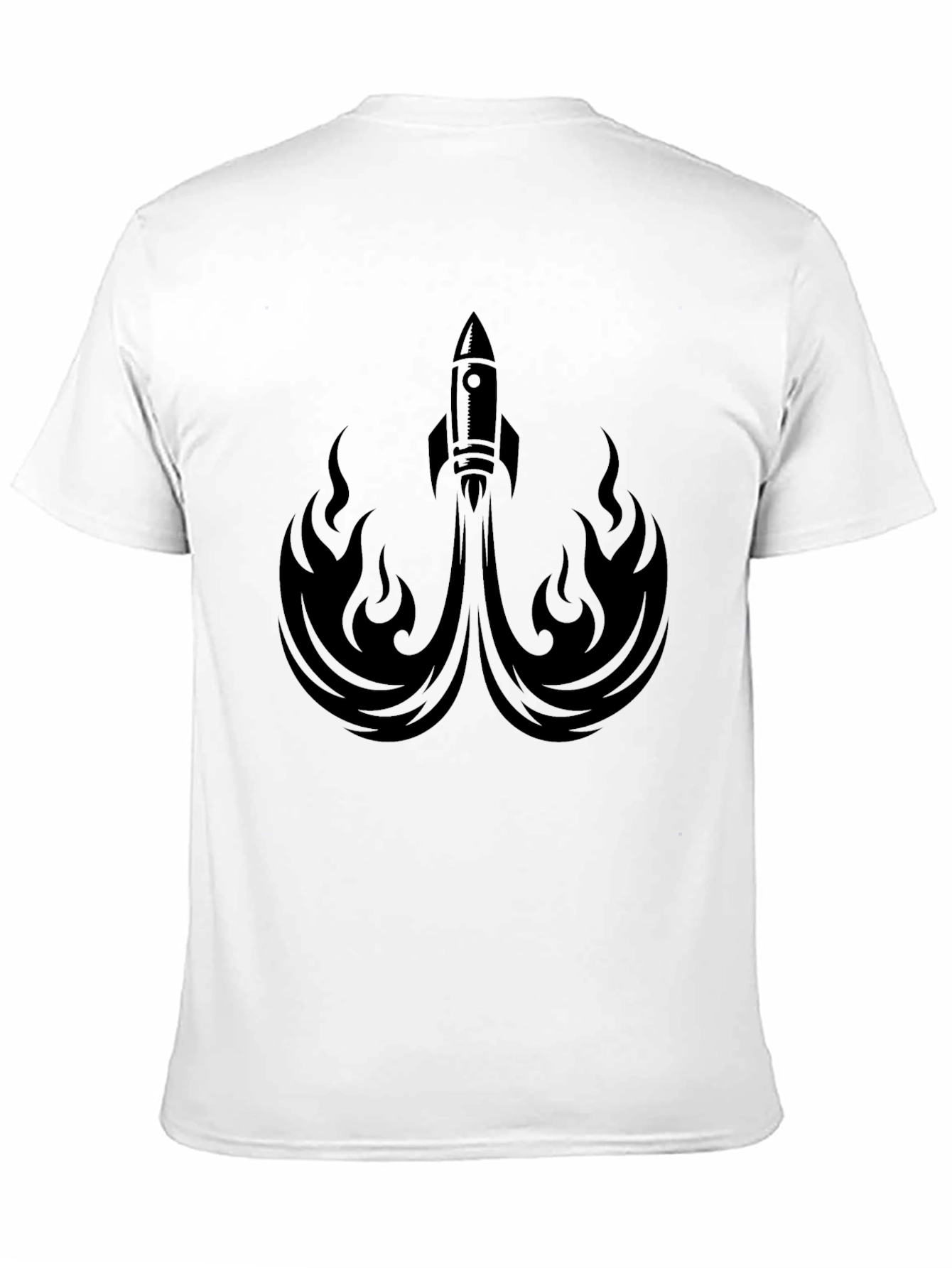 Black Rocket Launch Graphic Tee - Black Crew Neck Shirt view 11