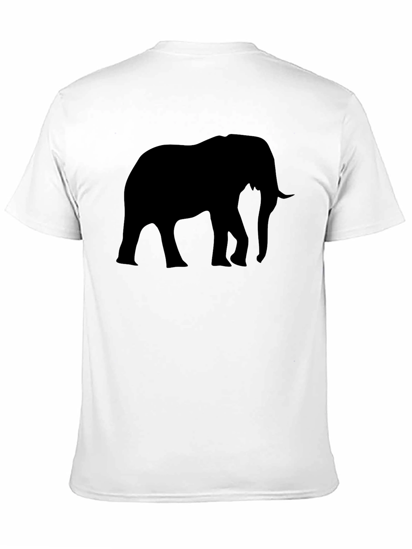 Black Elephant Silhouette Graphic Tee - Black Cotton Blend view 11