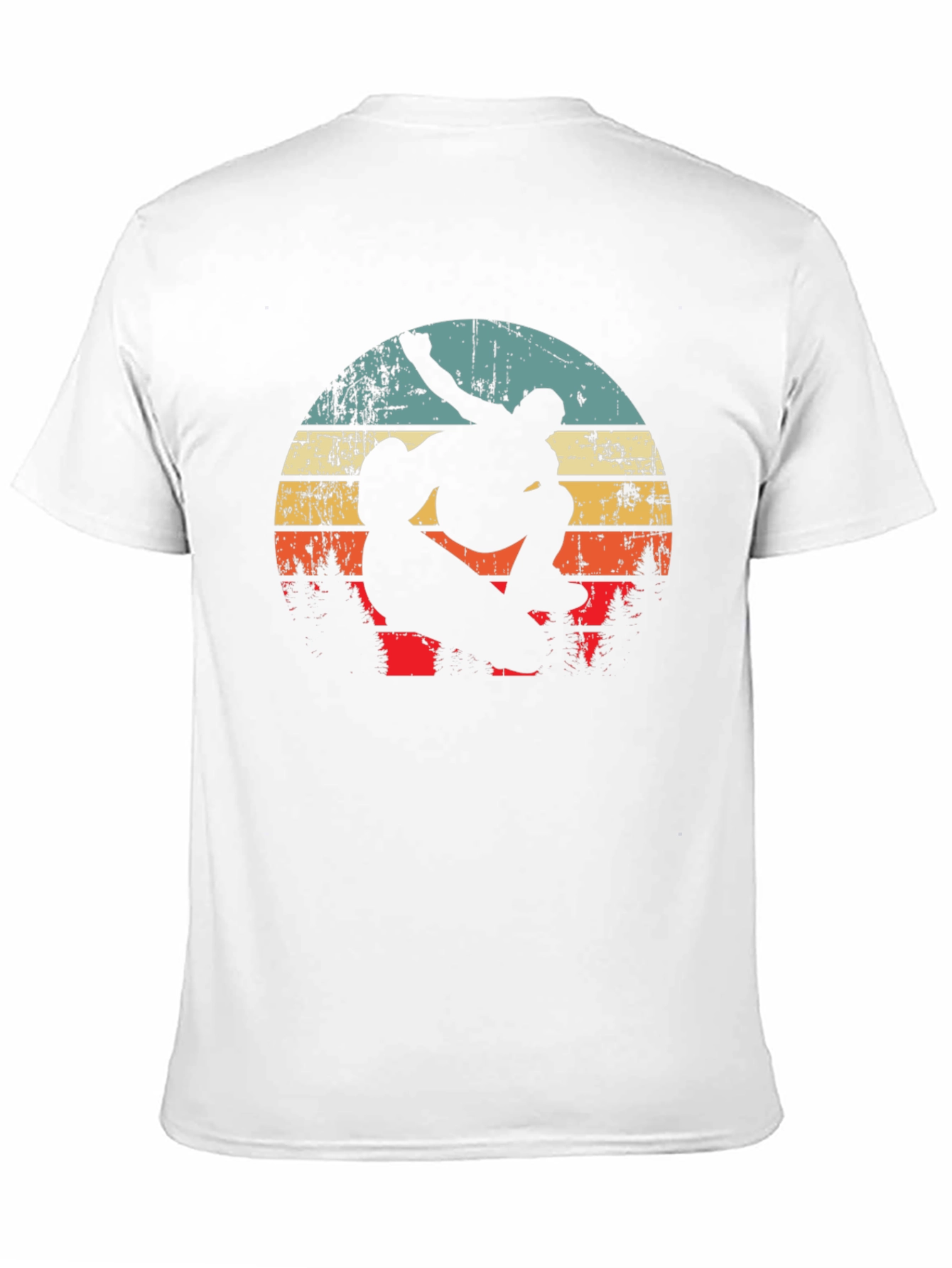 Black Retro Skateboarder Tee - Vintage Sunset Graphic view 11