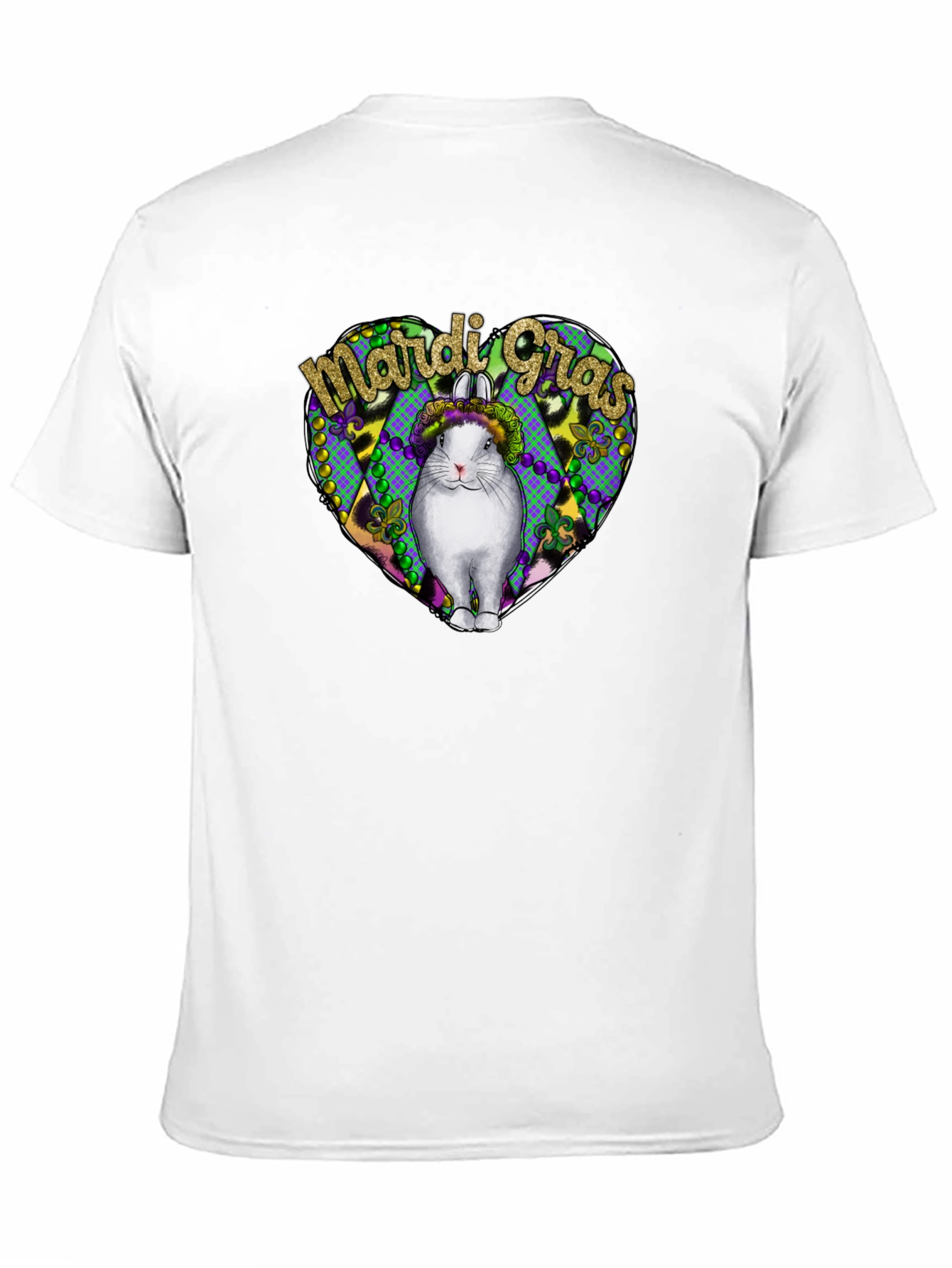 Black Mardi Gras Rabbit Tee - Unisex Graphic T-Shirt view 11