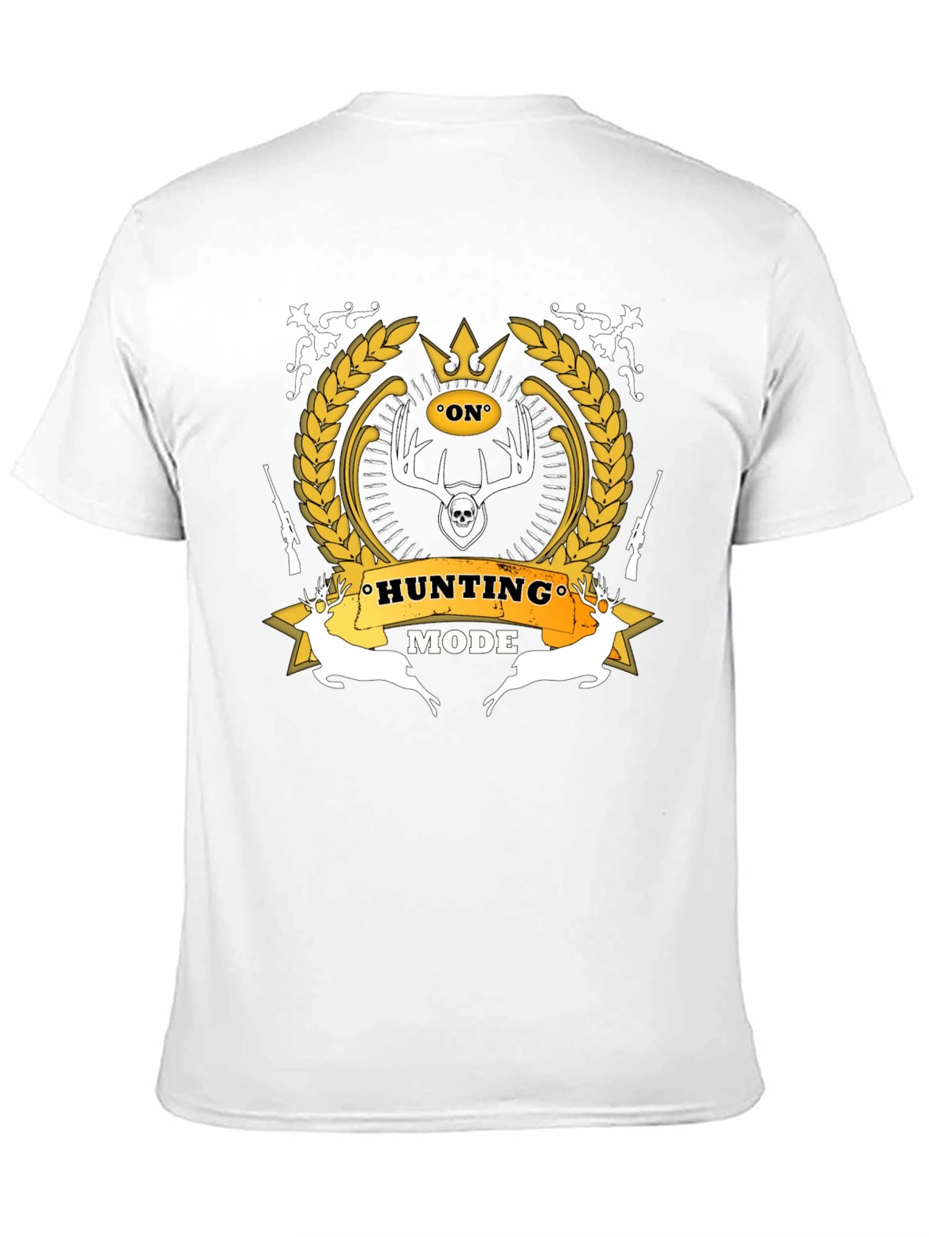 Black Hunting Mode Black Graphic T-Shirt view 11