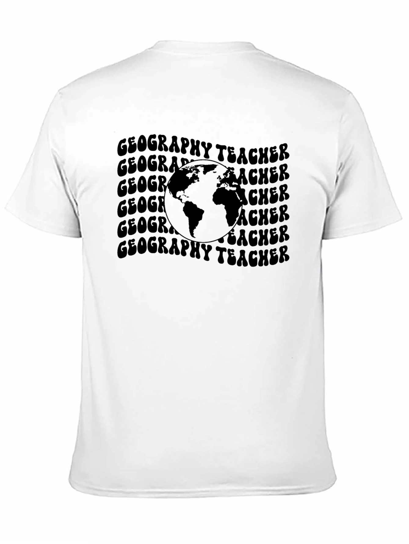 Black Geography Teacher Graphic T-Shirt - Black view 11