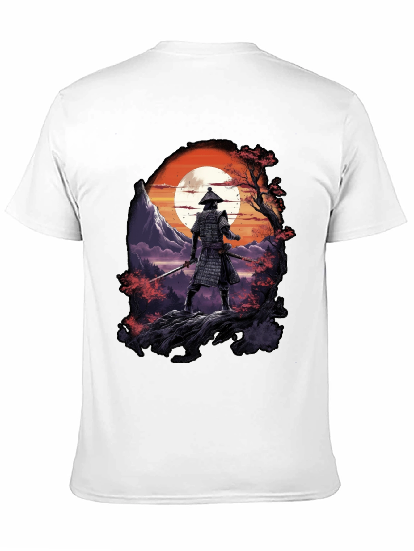 Black Samurai Sunset Black T-Shirt view 11