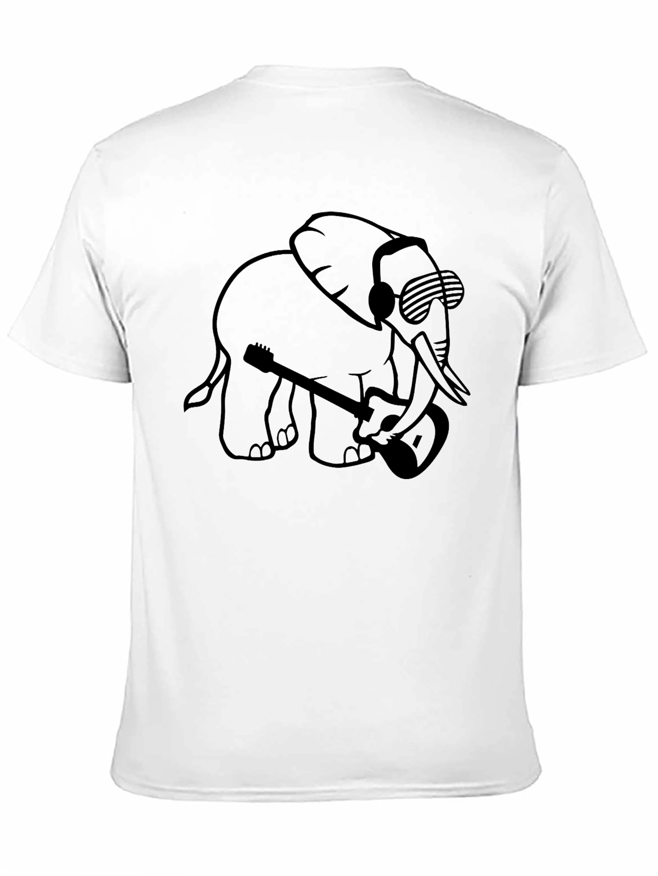 Black Elephant Guitar Player Graphic T-Shirt - Black view 11