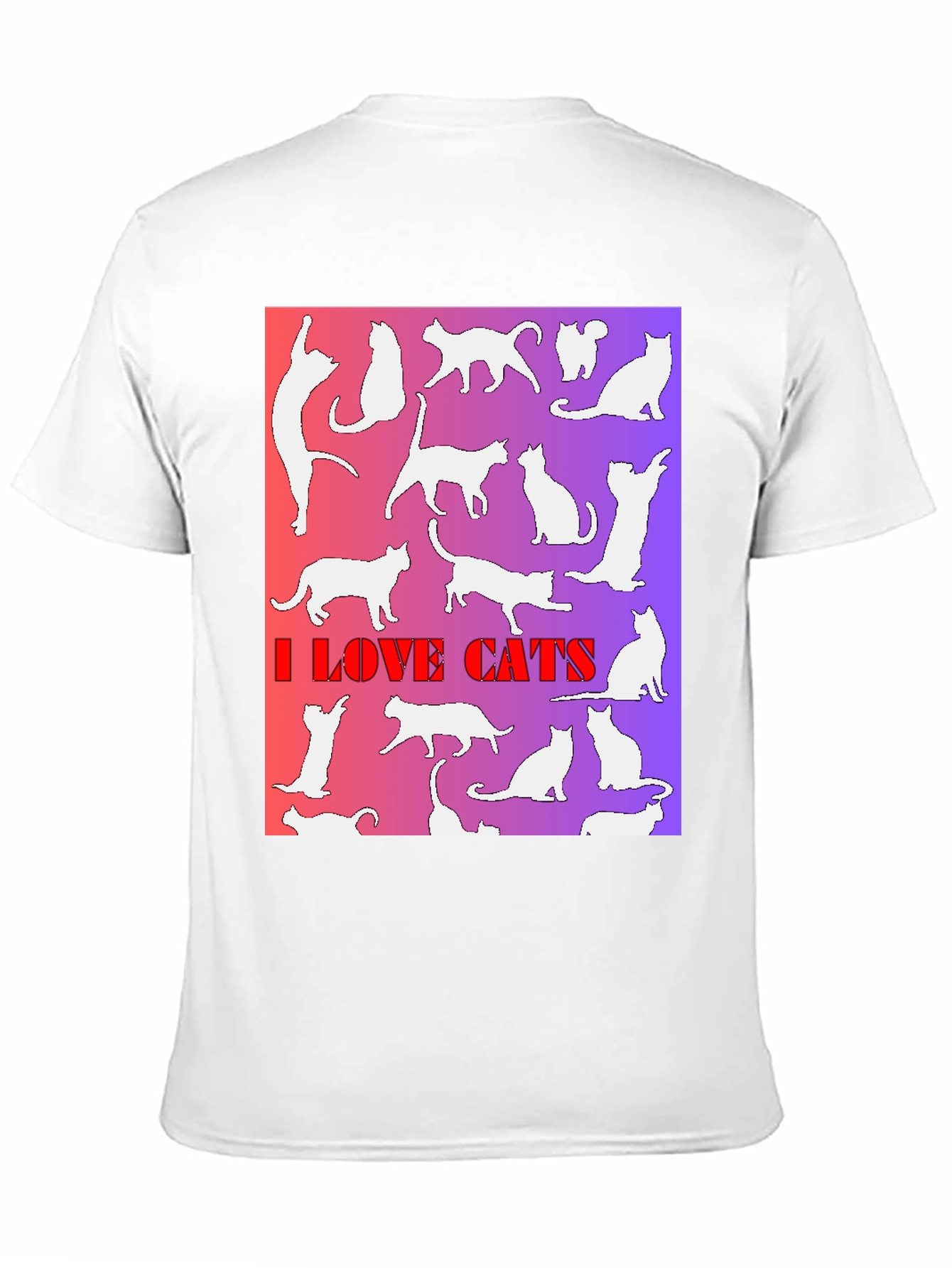 Black I Love Cats T-Shirt view 11