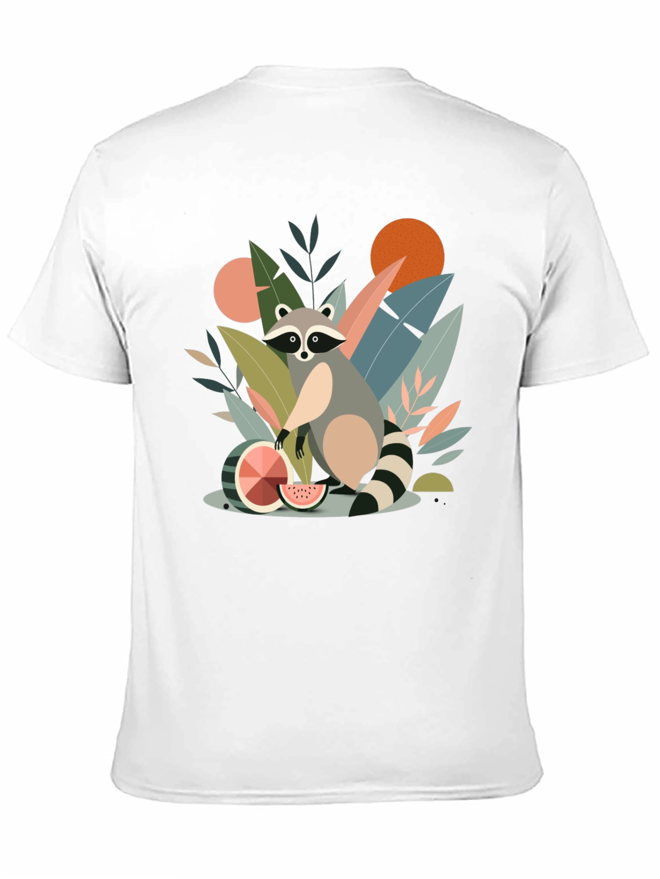 Black Whimsical Raccoon Graphic T-Shirt - Unique Design view 11