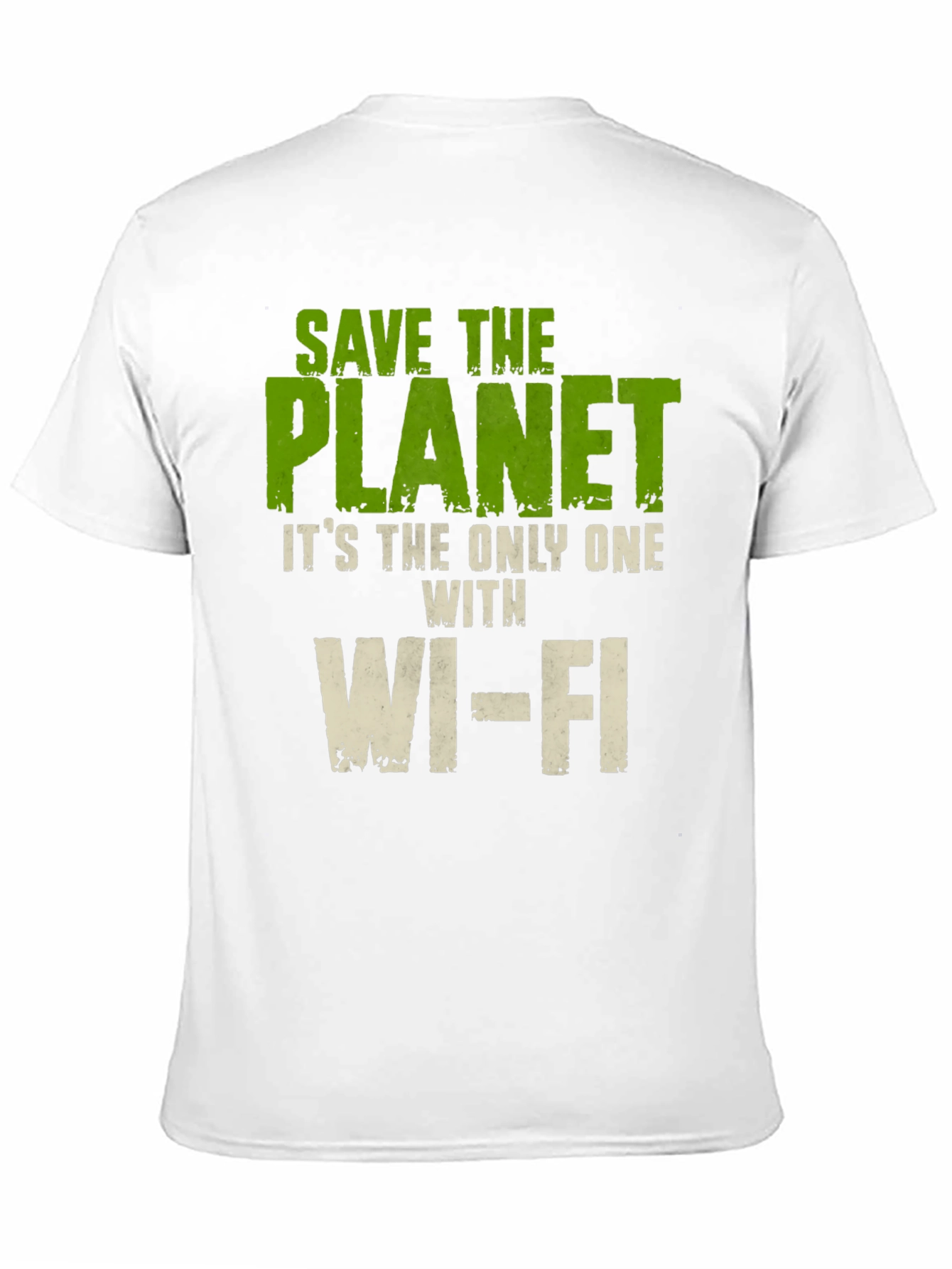 Black Save the Planet T-Shirt - Wi-Fi Humor Tee view 11