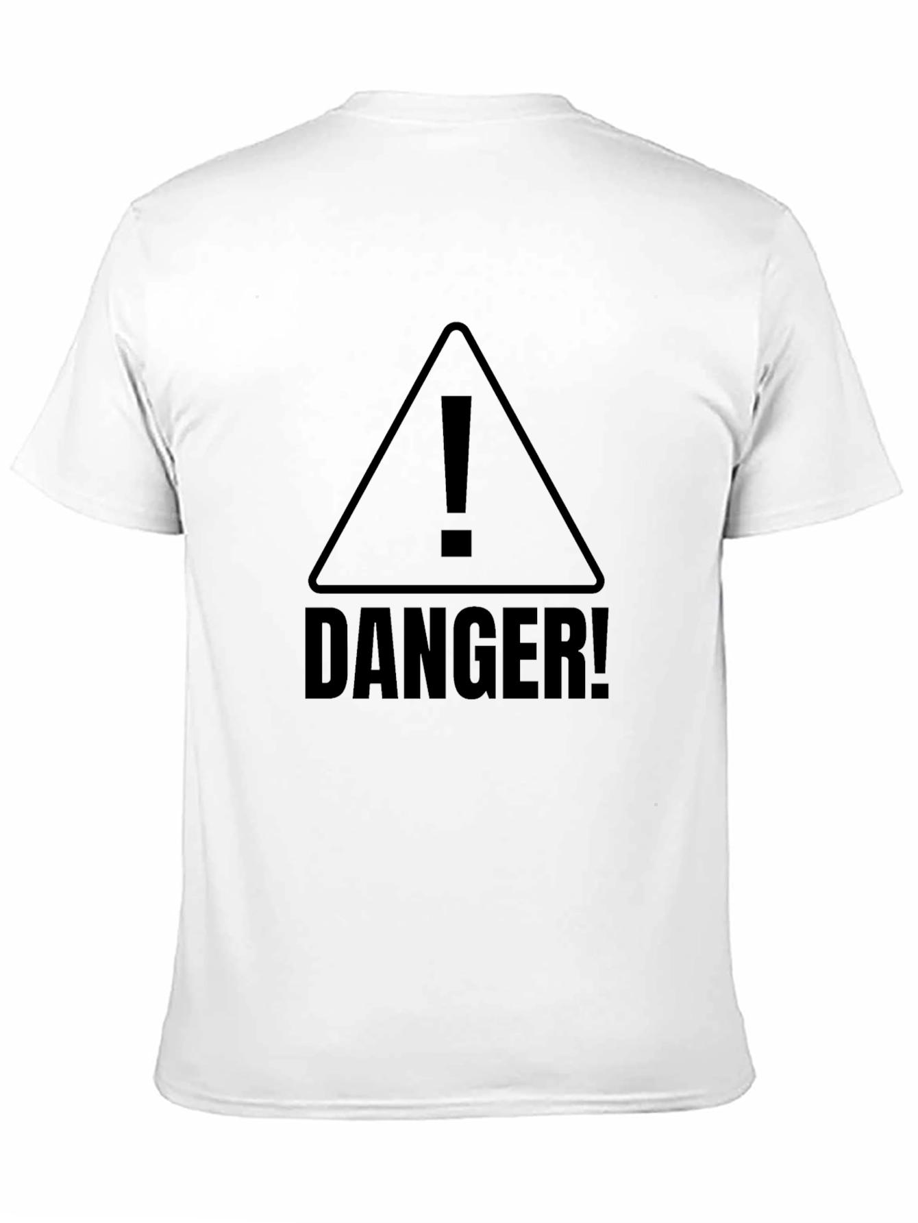 Black Danger! Warning Sign Black T-Shirt view 11
