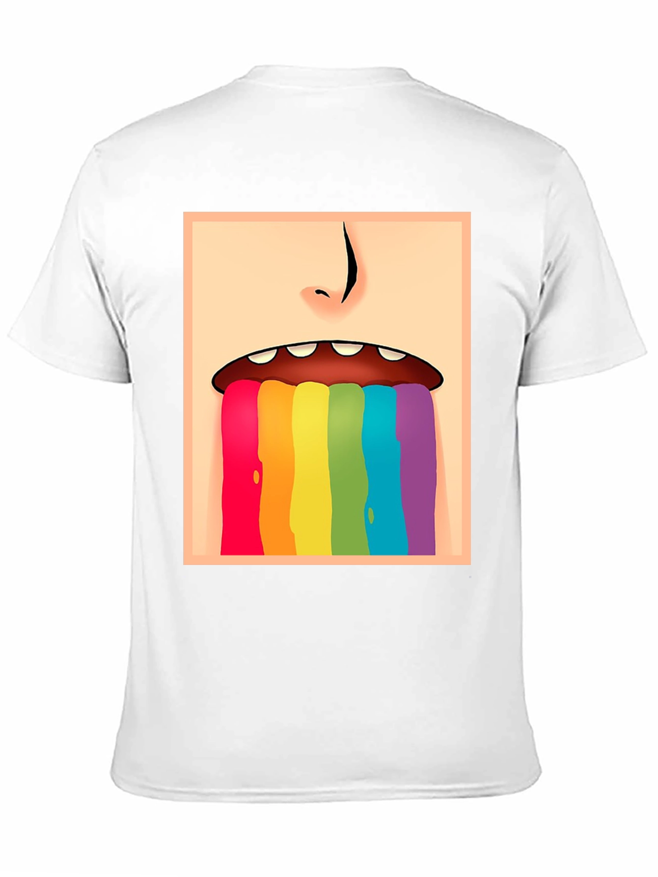 Black Rainbow Vomit Graphic Tee - Black Cotton Comfort view 11