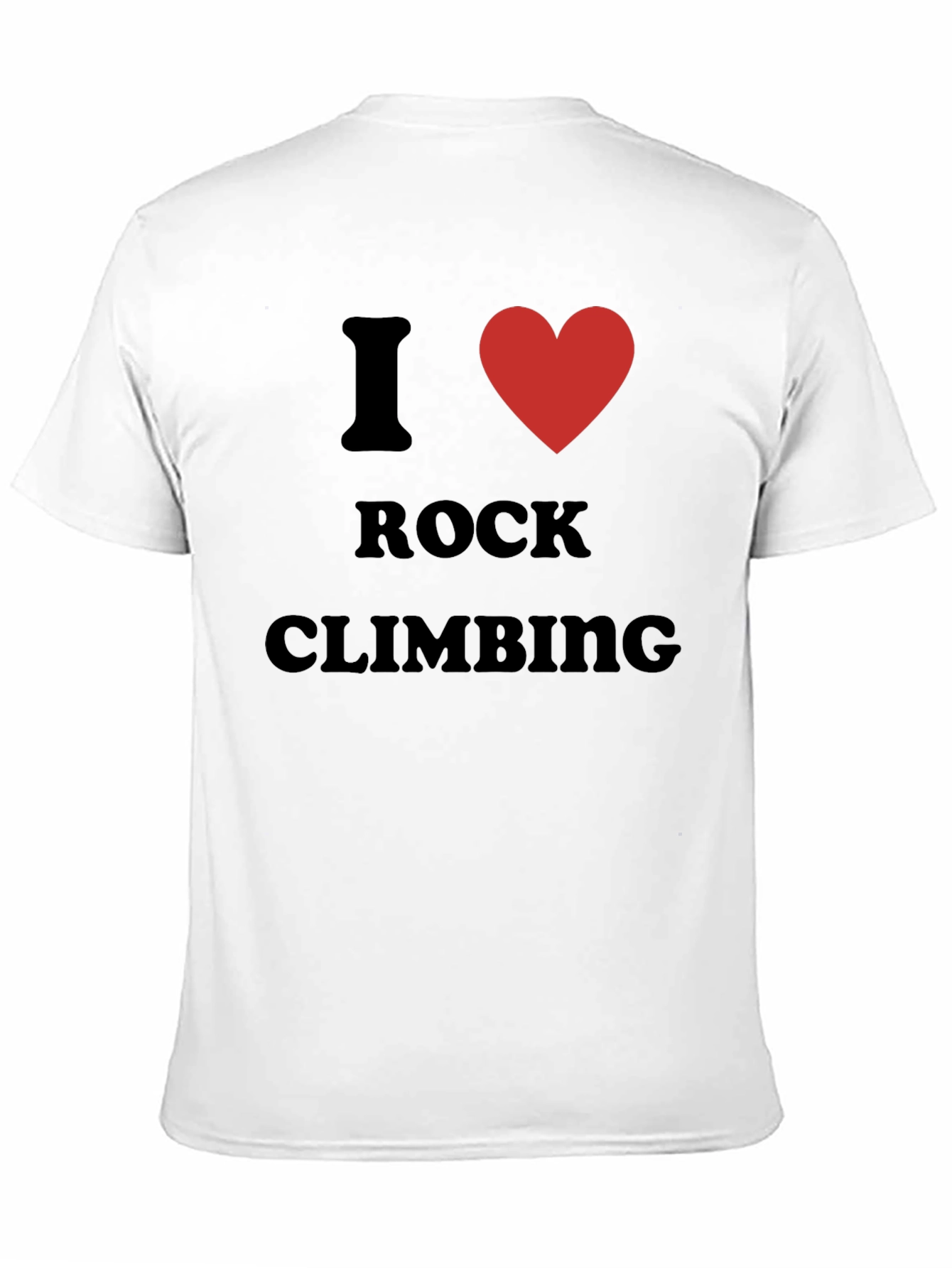 Black I Love Rock Climbing T-Shirt - Black Cotton Tee view 11