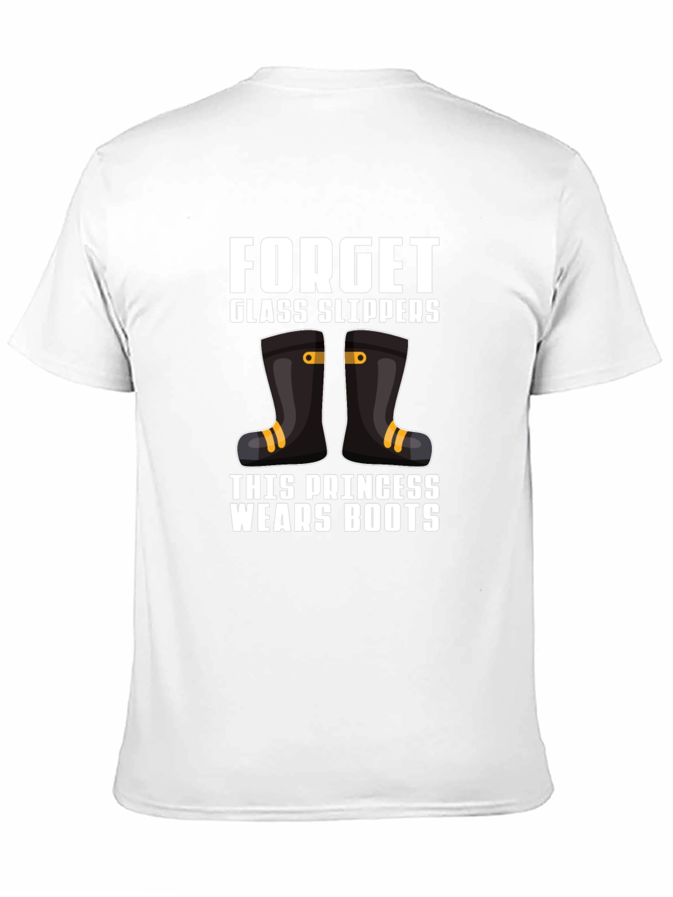 Black Forget Glass Slippers Princess Wears Boots T-Shirt view 11