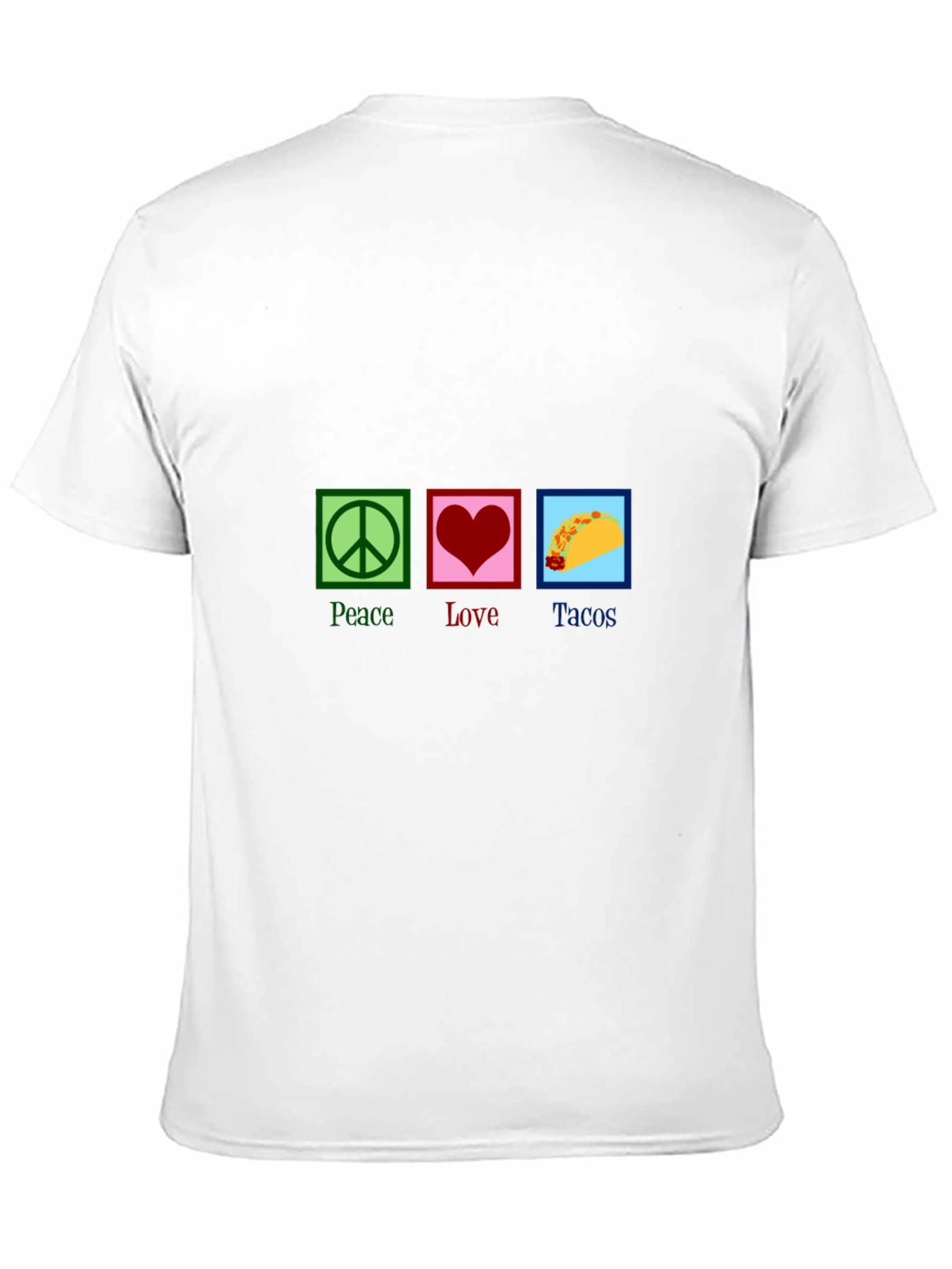 Black Peace Love Tacos Graphic Tee - Unisex Short Sleeve T-Shirt view 11