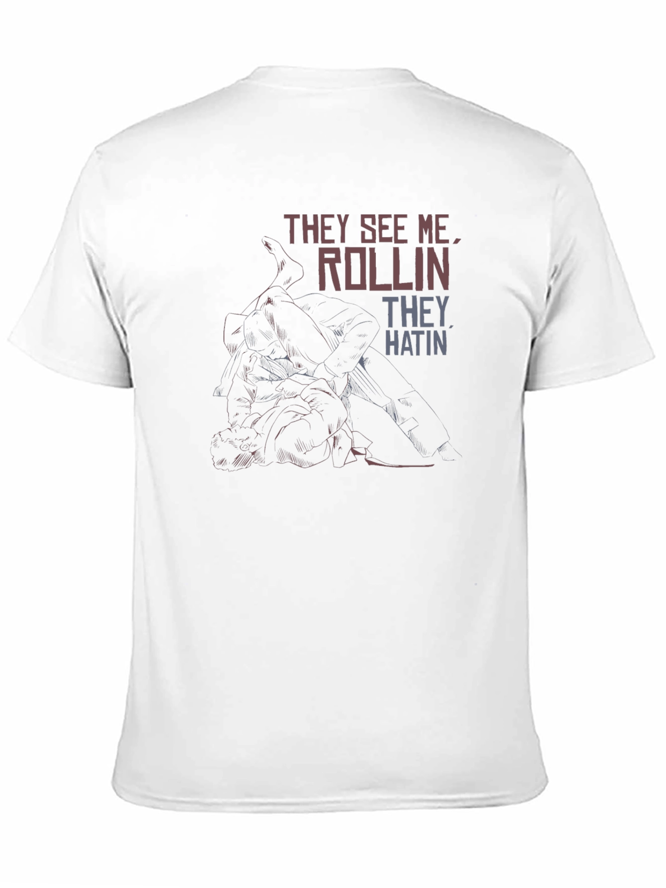 Black They See Me Rollin' Black Graphic T-Shirt view 11