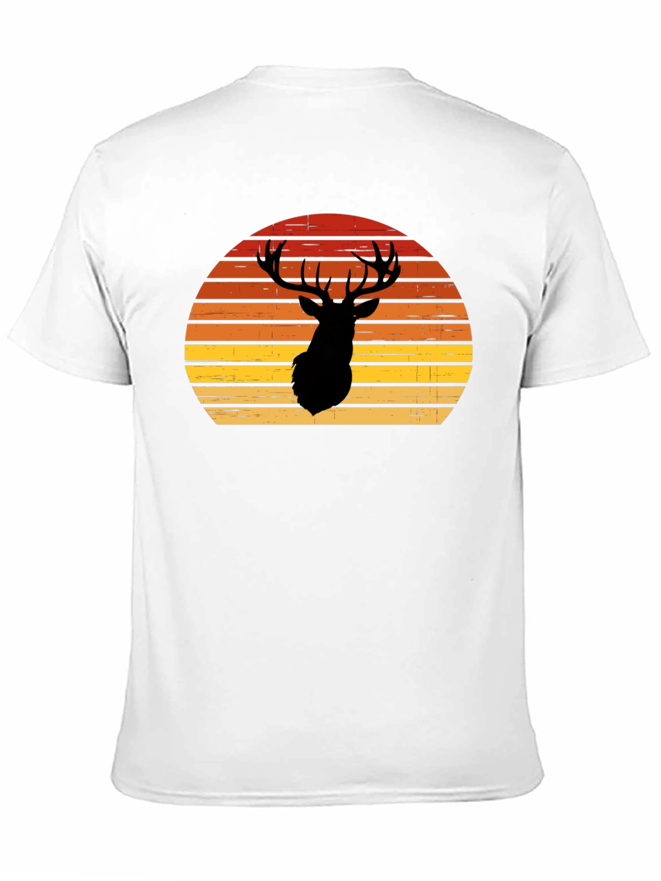 Black Retro Deer Silhouette T-Shirt view 11