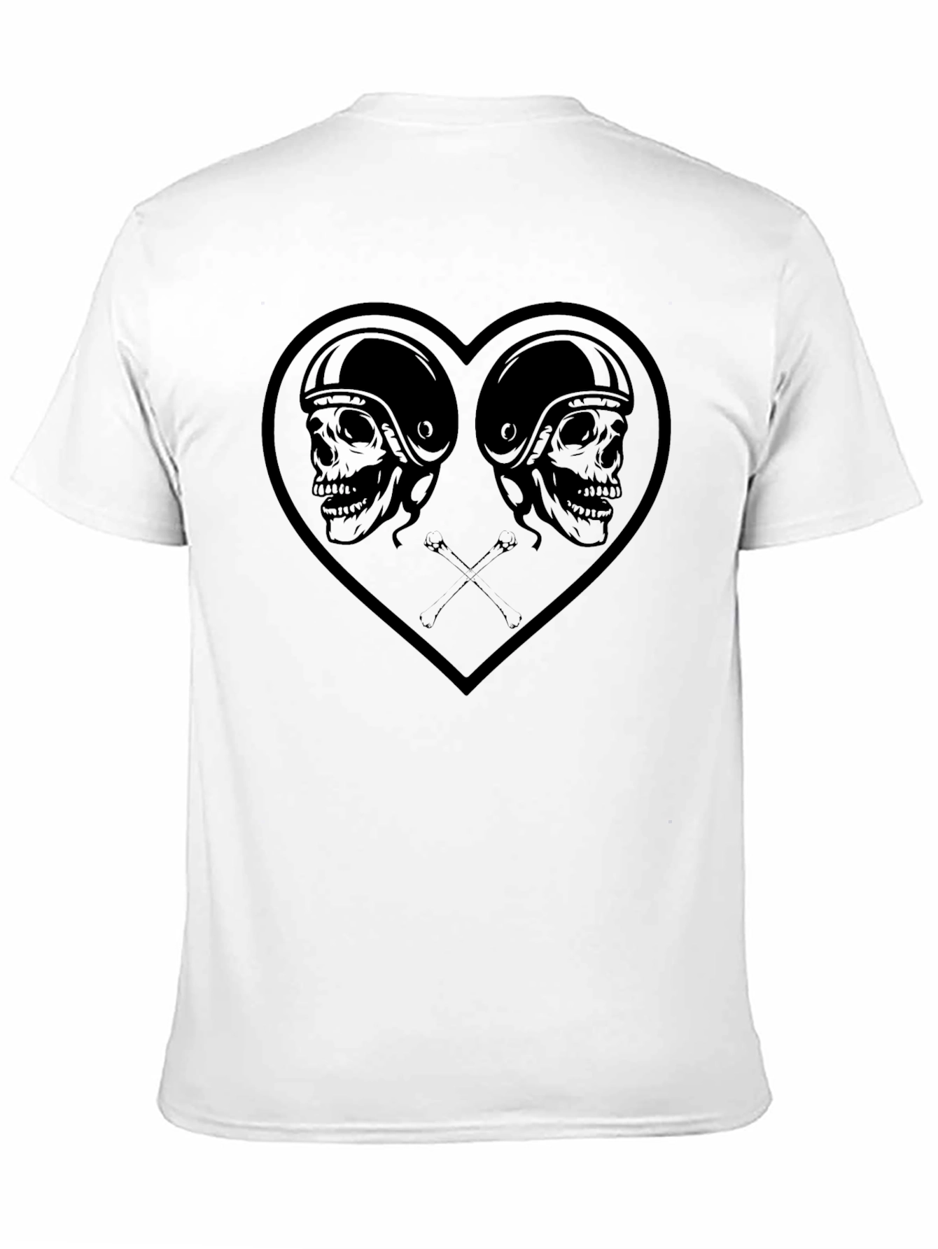 Black Skull Heart Graphic Tee - Men's Black T-Shirt view 11
