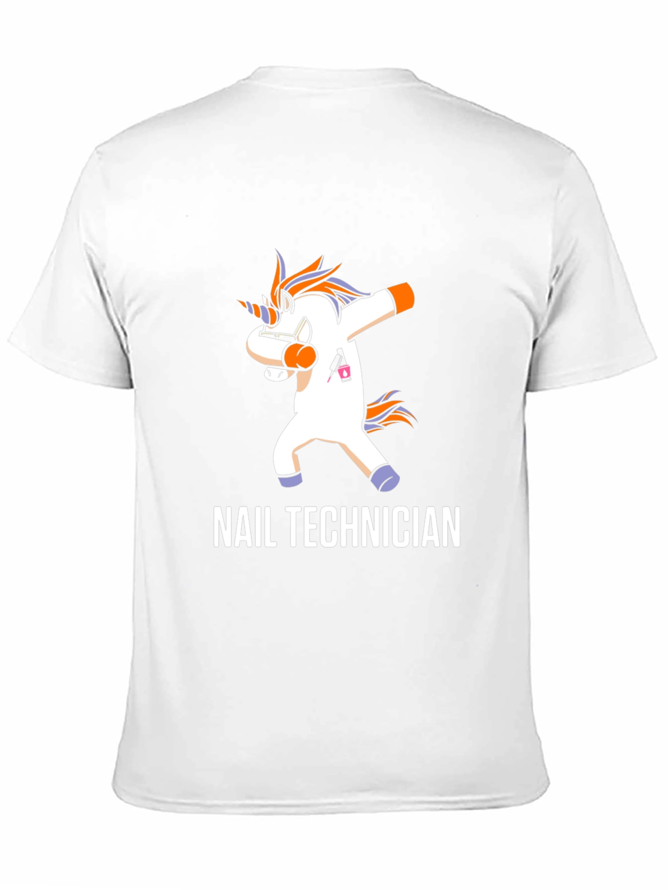 Black Nail Technician Dabbing Unicorn T-Shirt view 11