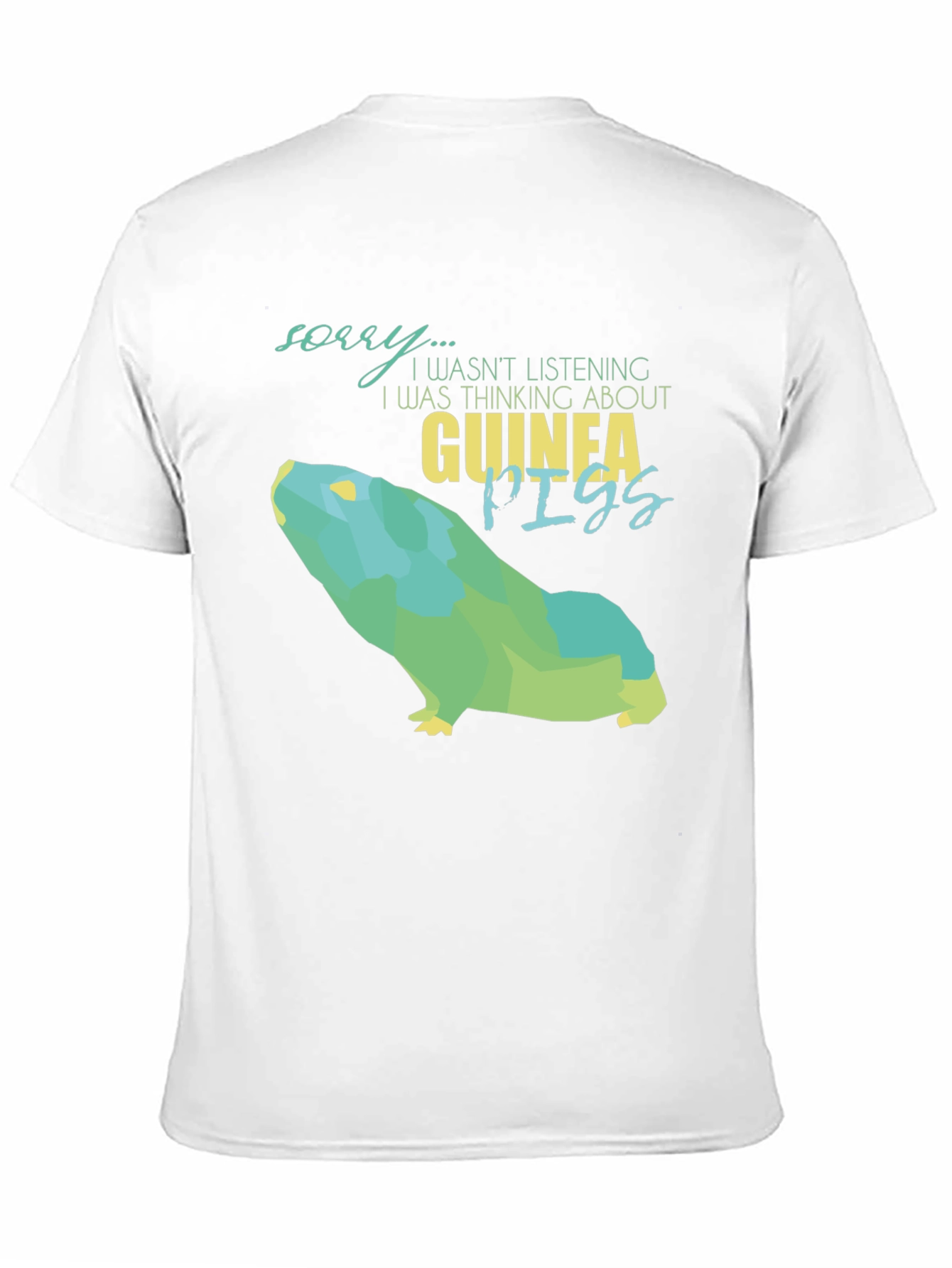 Black Guinea Pig Lover Graphic Tee - Sorry Not Listening T-Shirt view 11