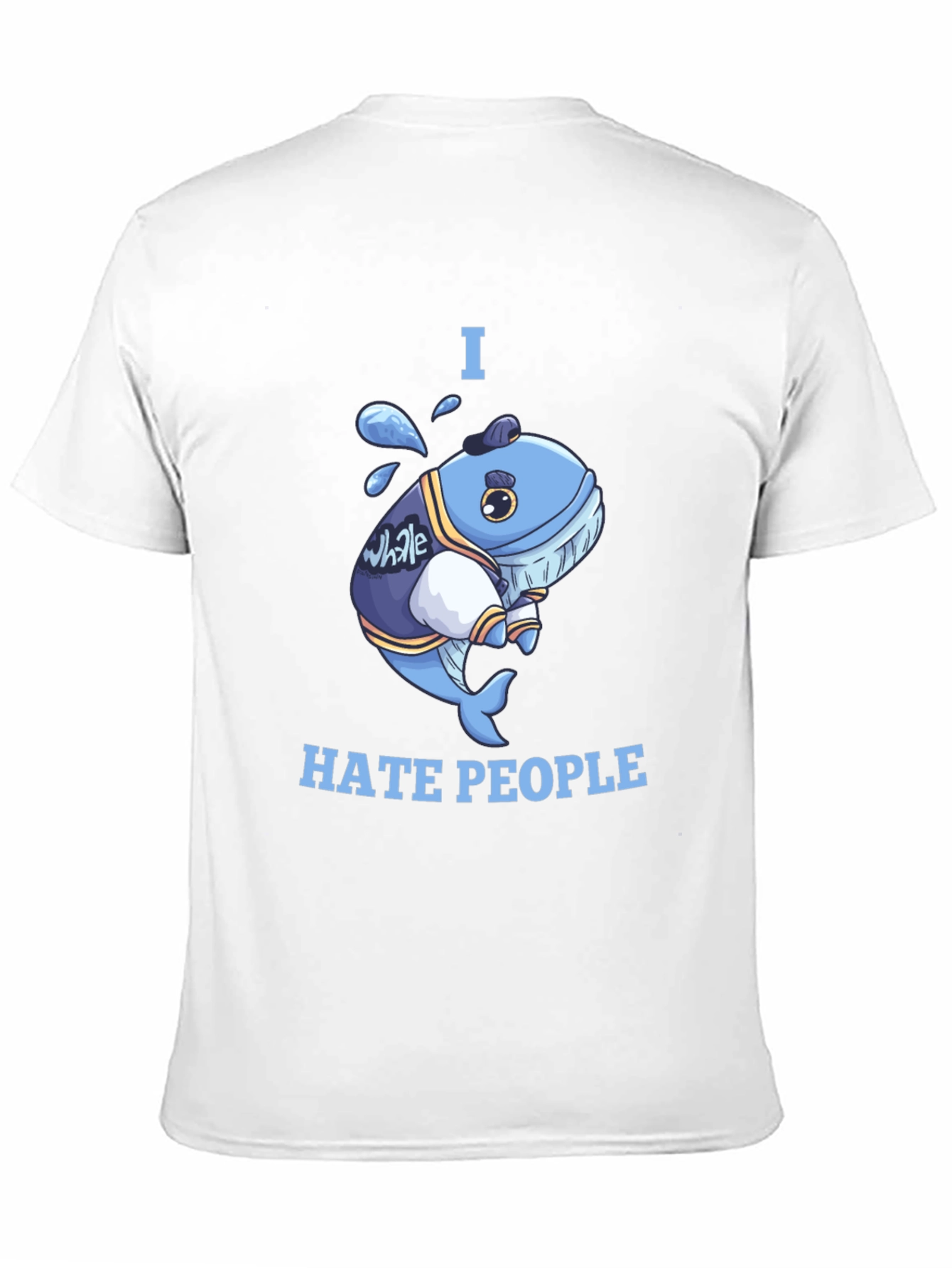Black I Hate People Whale T-Shirt view 11