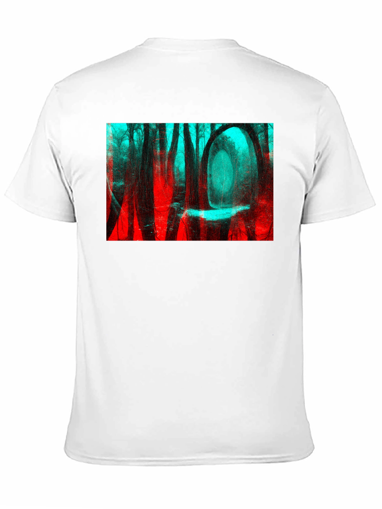 Black Mystic Forest Graphic Tee - Black Cotton Blend view 11