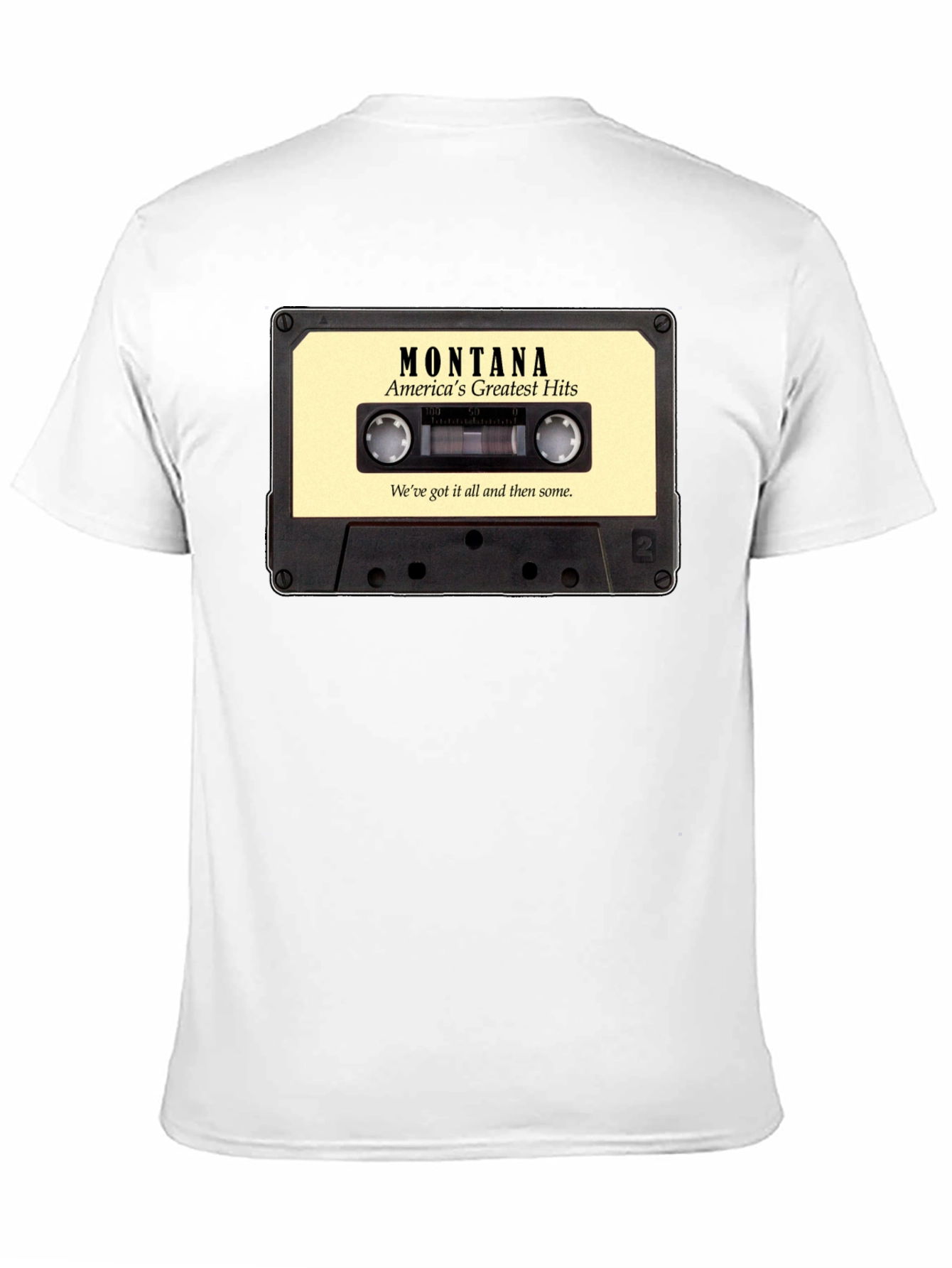 Black Montana's Greatest Hits Cassette Tape Graphic T-Shirt view 11