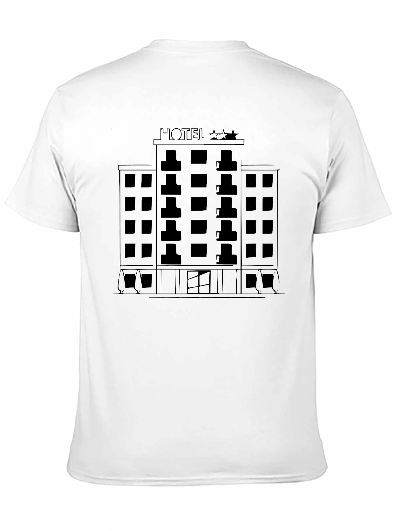 Black Hotel Graphic Tee - Black Cotton Short Sleeve view 11