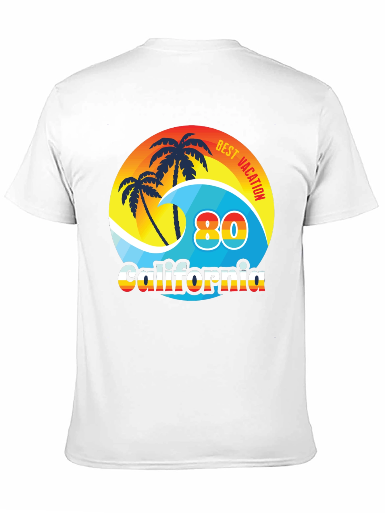 Black California 80's Best Vacation T-Shirt view 11