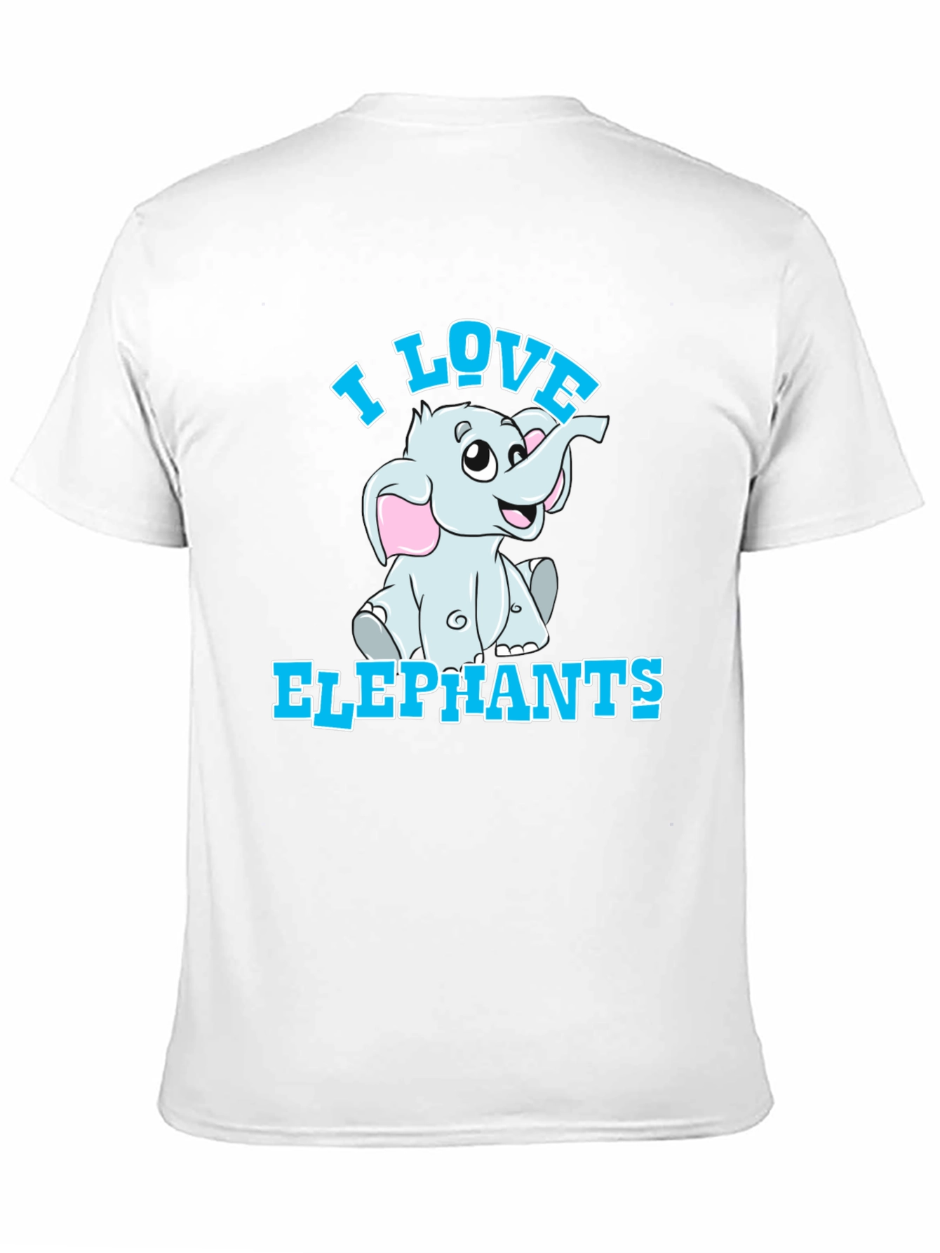 Black I Love Elephants T-Shirt - Cute Cartoon Graphic Tee view 11