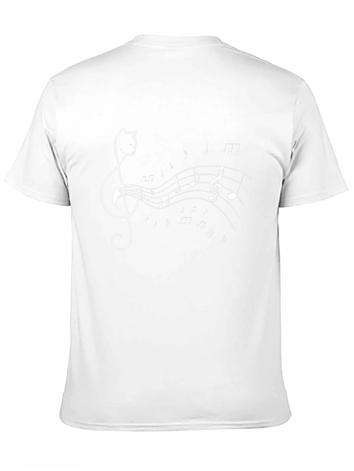 Black Cat Music Note T-Shirt - Unique Treble Clef Design view 11