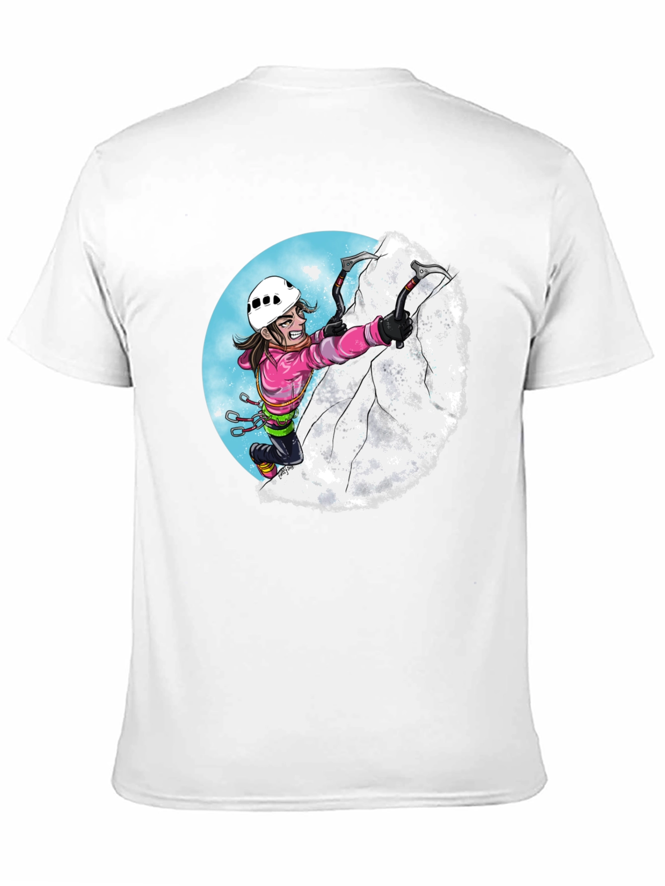 Black Climbing Cartoon Graphic Tee view 11