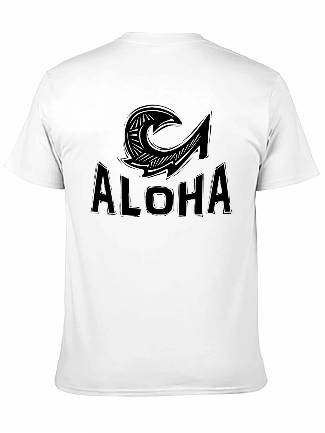 Black Aloha Tribal Hook Graphic Tee - Black view 11