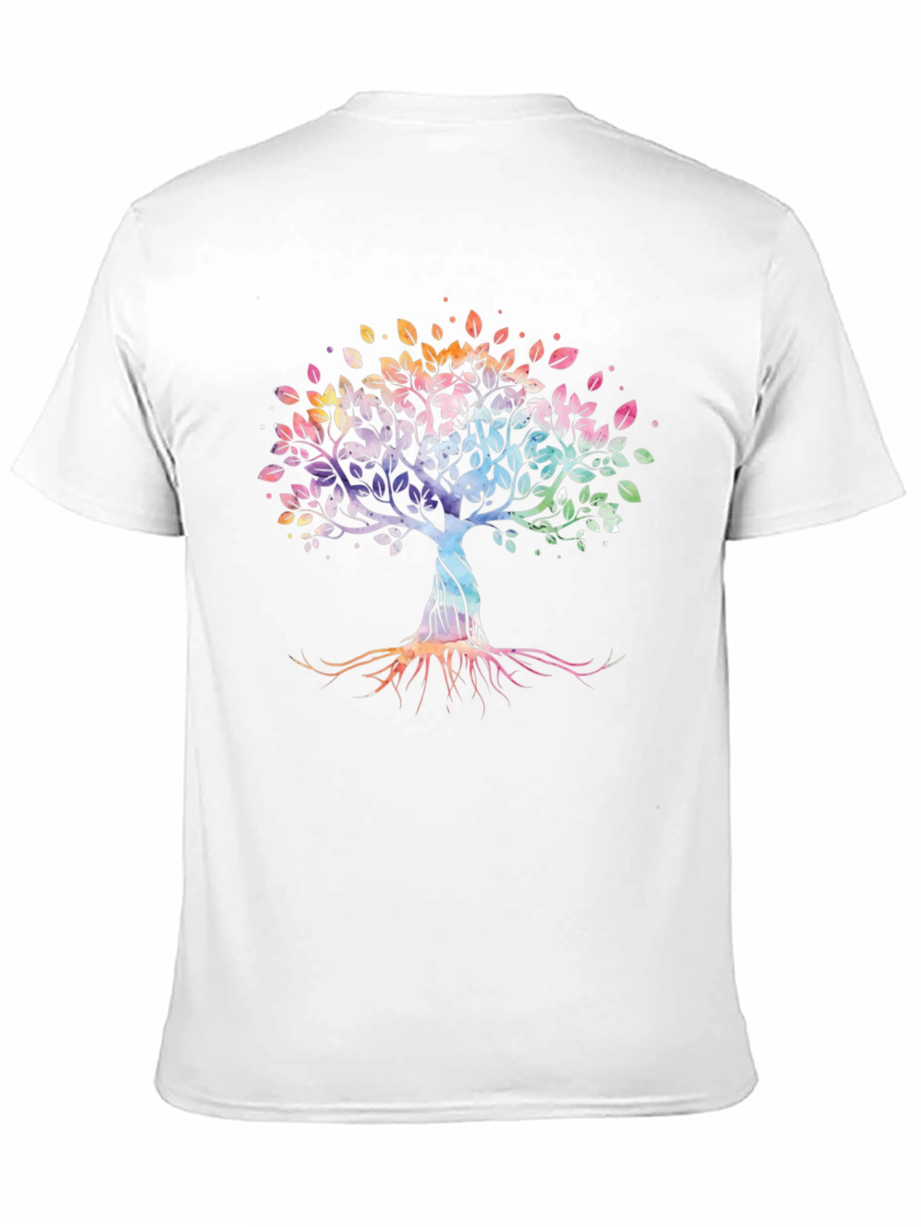 Black Watercolor Tree of Life Black T-Shirt view 11