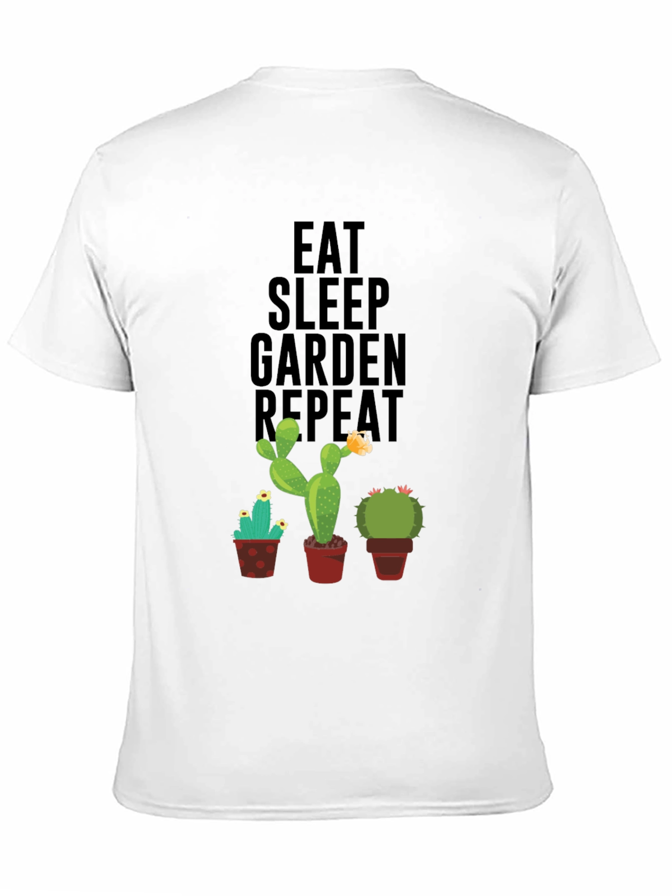 Black Eat Sleep Garden Repeat Cactus Graphic Tee view 11