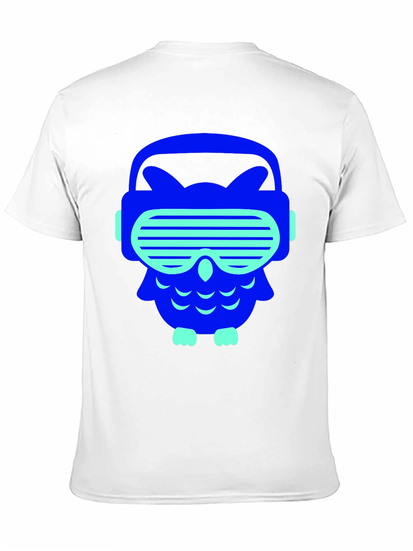 Black Cool Cyberpunk Owl Graphic Tee - Black Cotton T-Shirt view 11