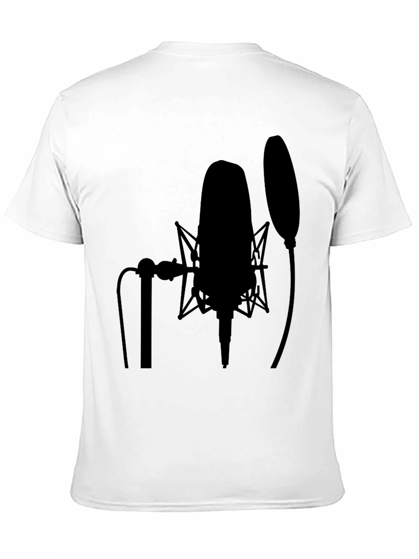 Black Studio Microphone Black T-Shirt - Musician Recording Apparel view 11