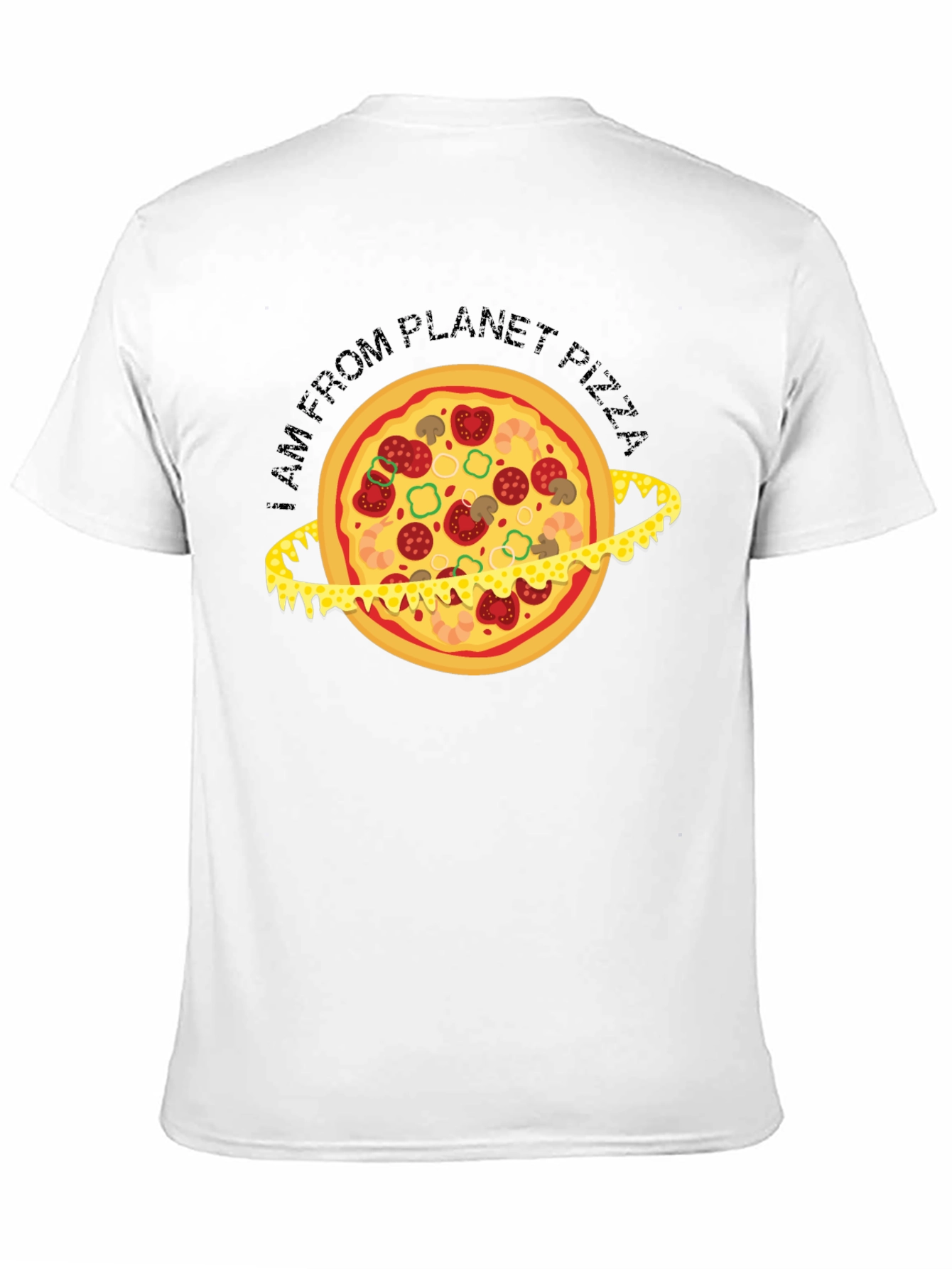Black Planet Pizza T-Shirt - Black Graphic Tee view 11