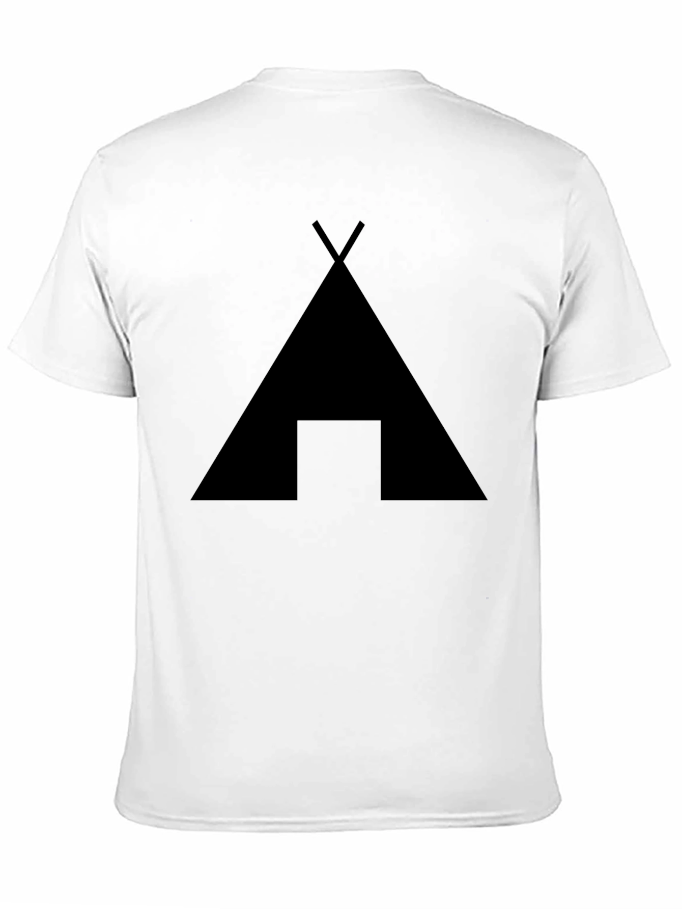 Black Minimalist Teepee Graphic T-Shirt - Black view 11